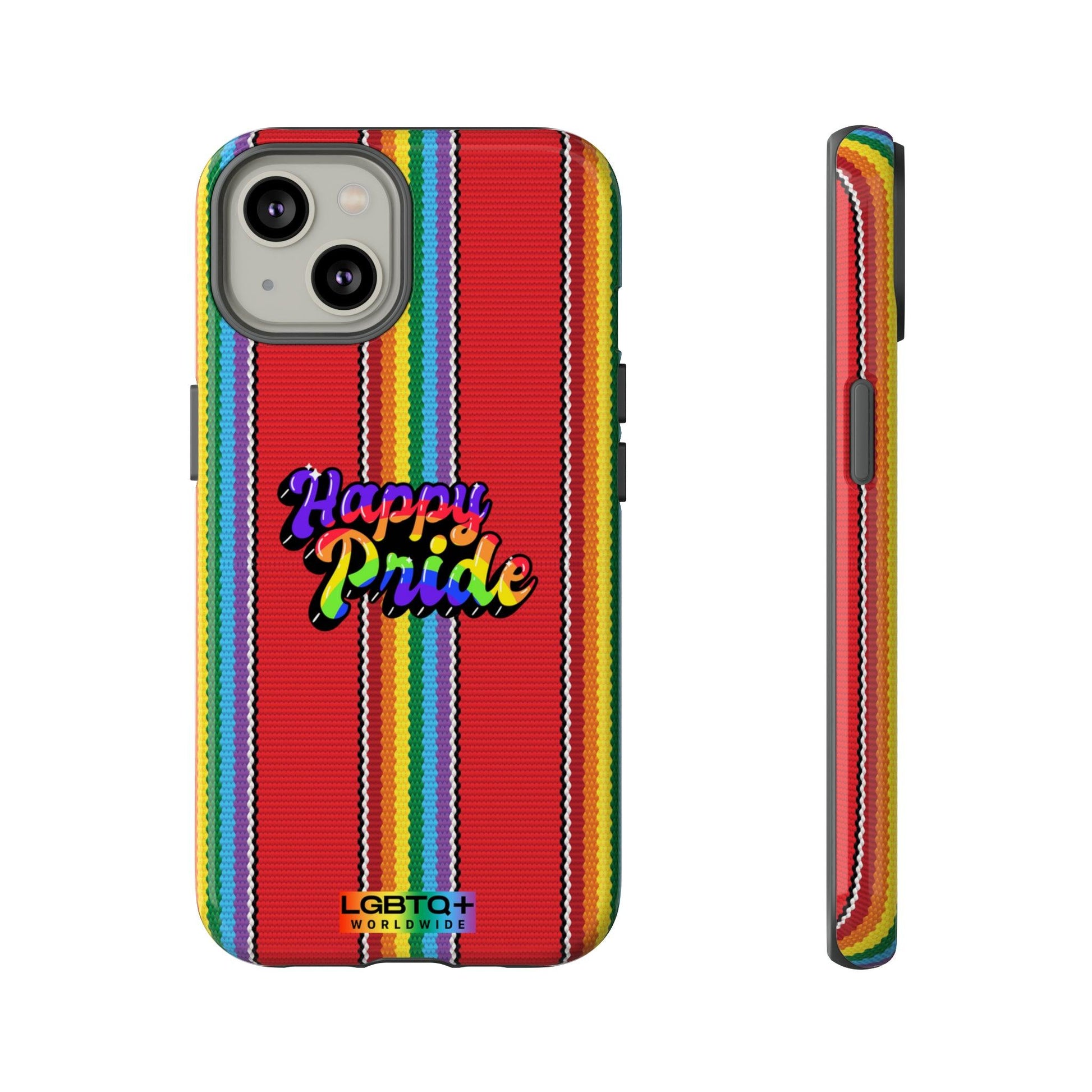 LGBTQWorldwide - ,,HAPPY PRIDE" Doppelgehäuse Handyhülle Accessories, Glossy, iPhone Cases, Matte, Phone accessory, Phone Cases, Samsung Cases, Thermo, Valentine's Day Picks lgbtq Bekleidung Accessoires unisex Zubehör