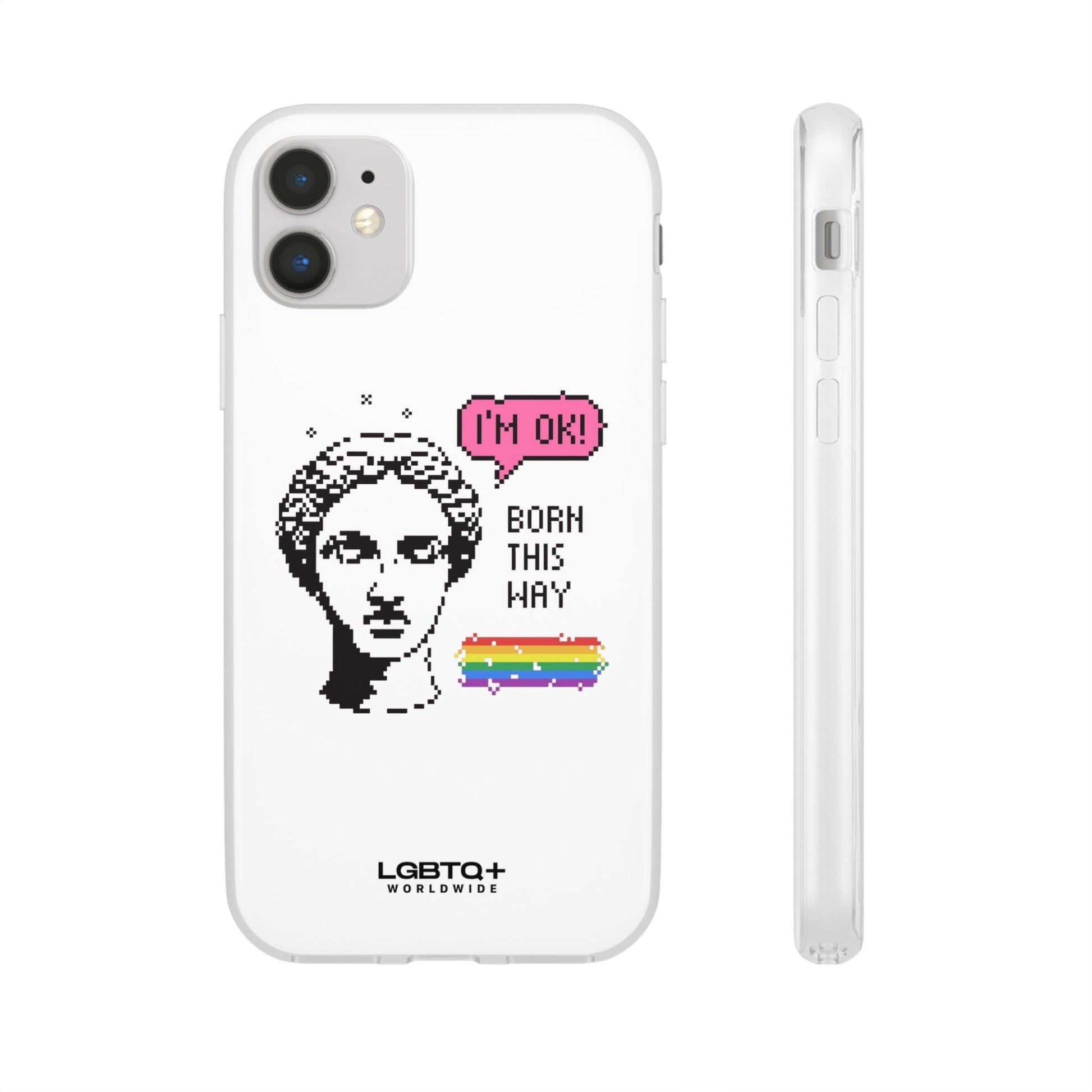 LGBTQWorldwide - ,,BORN THIS WAY" Flexible Handyhülle Accessories, Case, iPhone, iPhone Cases, Phone accessory, Phone Cases, Samsung Cases, silikon, Valentine's Day promotion lgbtq Bekleidung Accessoires unisex Zubehör