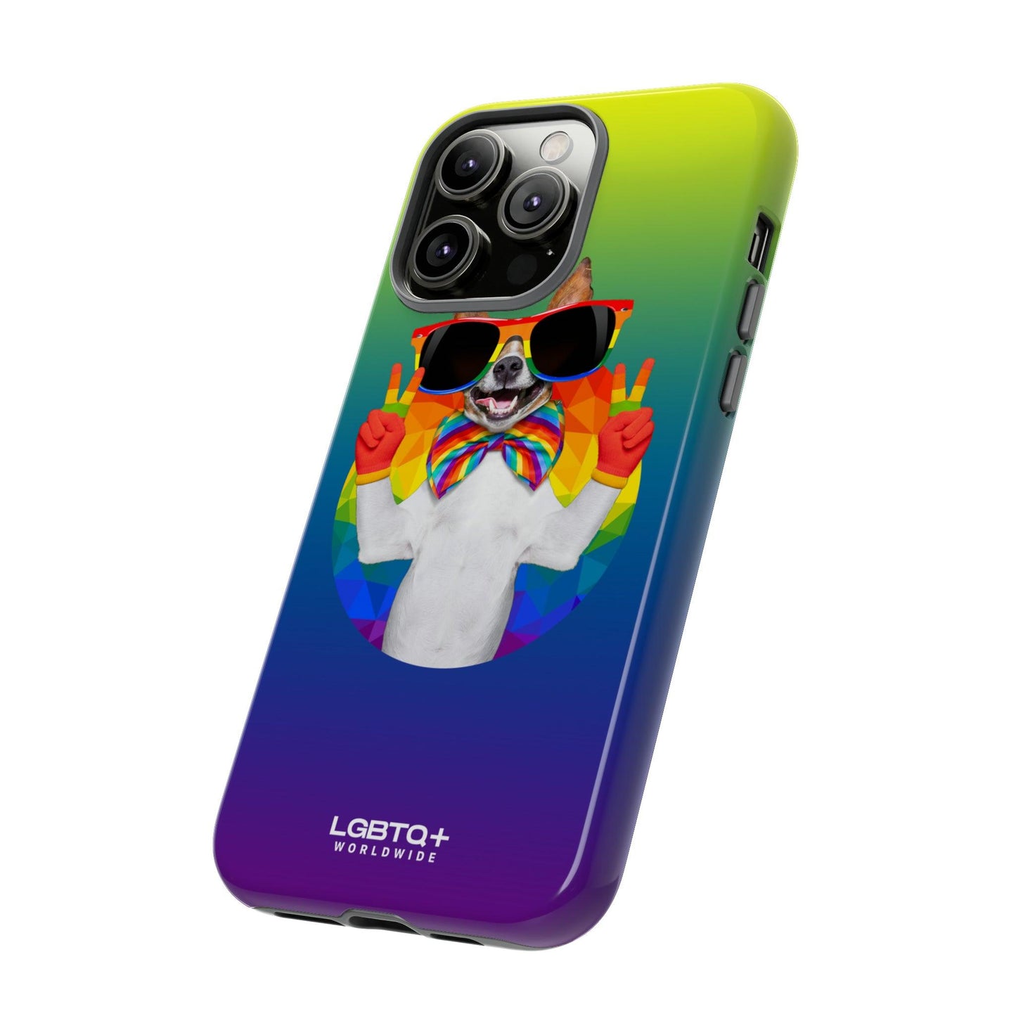 LGBTQWorldwide - ,,GLÜCKLICHER HUND" Doppelgehäuse Handyhülle Accessories, Glossy, iPhone Cases, Matte, Phone accessory, Phone Cases, Samsung Cases, Thermo, Valentine's Day Picks lgbtq Bekleidung Accessoires unisex Zubehör