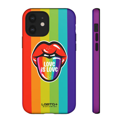 LGBTQWorldwide - ,,LIEBES ZUNGE" Doppelgehäuse Handyhülle Accessories, Glossy, iPhone Cases, Matte, Phone accessory, Phone Cases, Samsung Cases, Thermo, Valentine's Day Picks lgbtq Bekleidung Accessoires unisex Zubehör