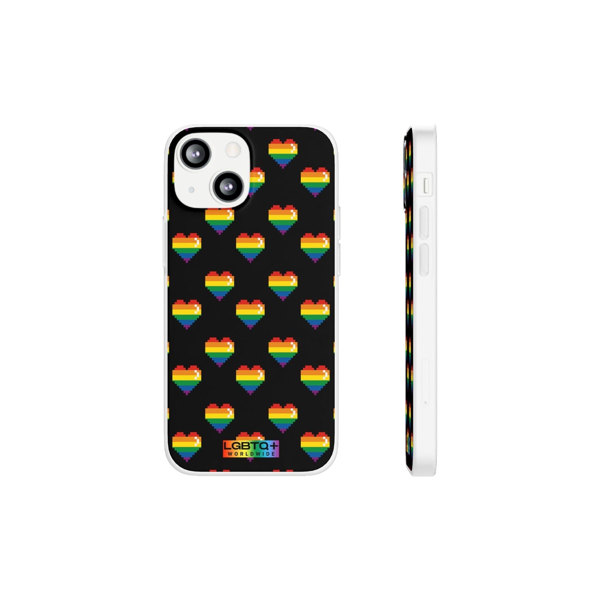 LGBTQWorldwide - ,,RETRO HERZ" Flexible Handyhülle Accessories, Case, iPhone, iPhone Cases, Phone accessory, Phone Cases, Samsung Cases, silikon, Valentine's Day promotion lgbtq Bekleidung Accessoires unisex Zubehör