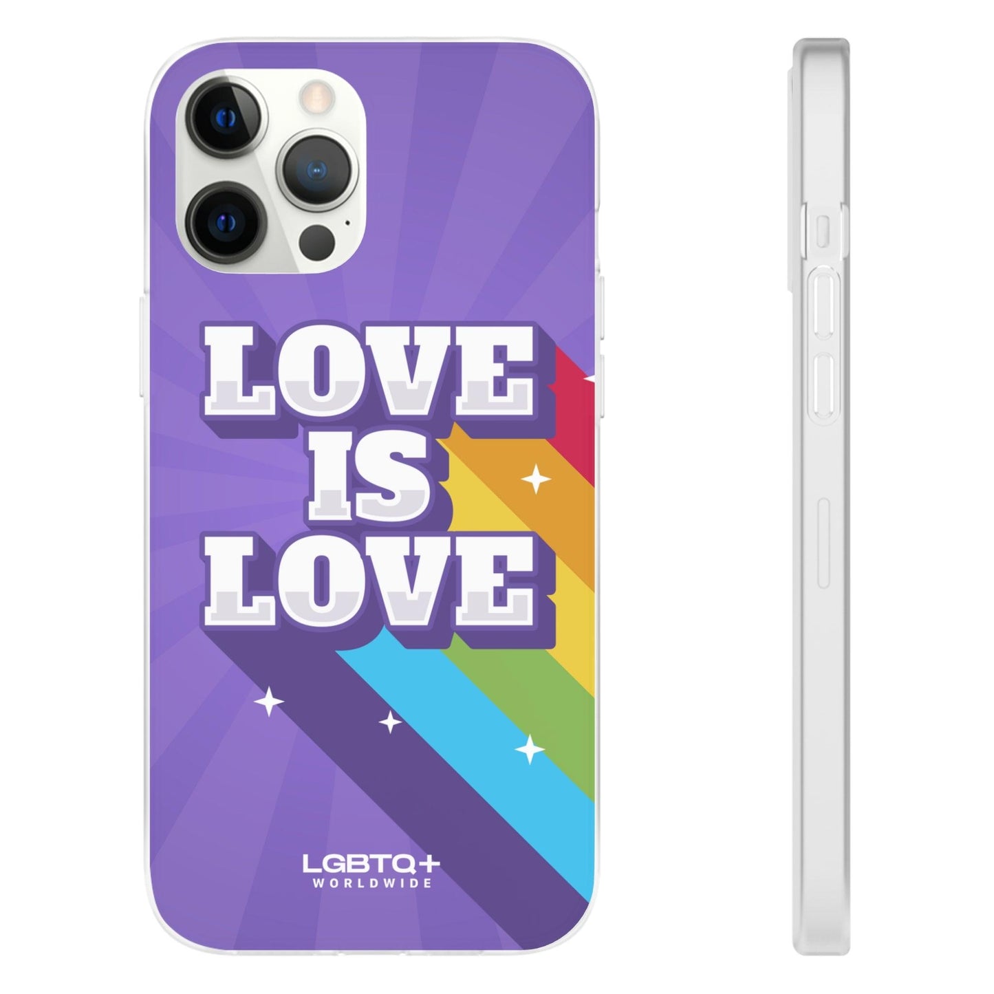 LGBTQWorldwide - ,,LOVE IS LOVE" Flexible Handyhülle Accessories, Case, iPhone, iPhone Cases, Phone accessory, Phone Cases, Samsung Cases, silikon, Valentine's Day promotion lgbtq Bekleidung Accessoires unisex Zubehör