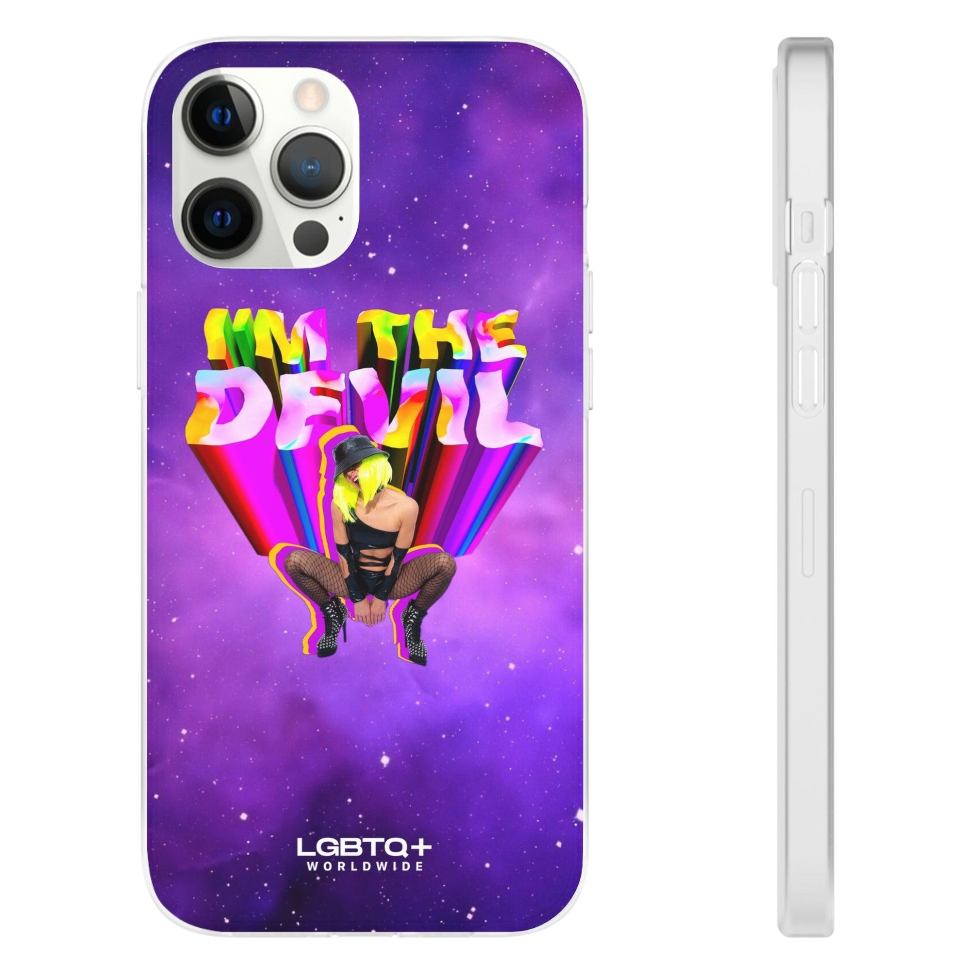 LGBTQWorldwide - ,,I AM THE DEVIL" Flexible Handyhülle Accessories, Case, iPhone, iPhone Cases, Phone accessory, Phone Cases, Samsung Cases, silikon, Valentine's Day promotion lgbtq Bekleidung Accessoires unisex Zubehör