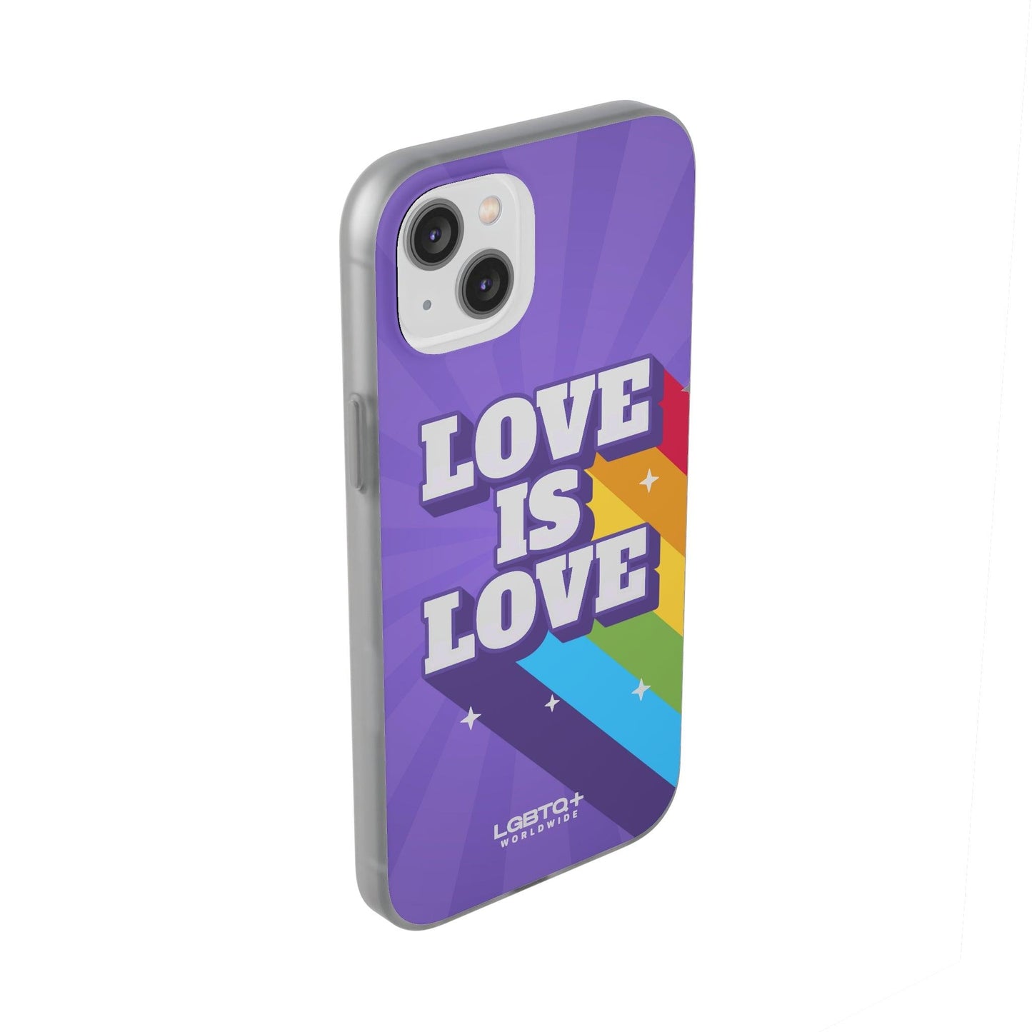 LGBTQWorldwide - ,,LOVE IS LOVE" Flexible Handyhülle Accessories, Case, iPhone, iPhone Cases, Phone accessory, Phone Cases, Samsung Cases, silikon, Valentine's Day promotion lgbtq Bekleidung Accessoires unisex Zubehör