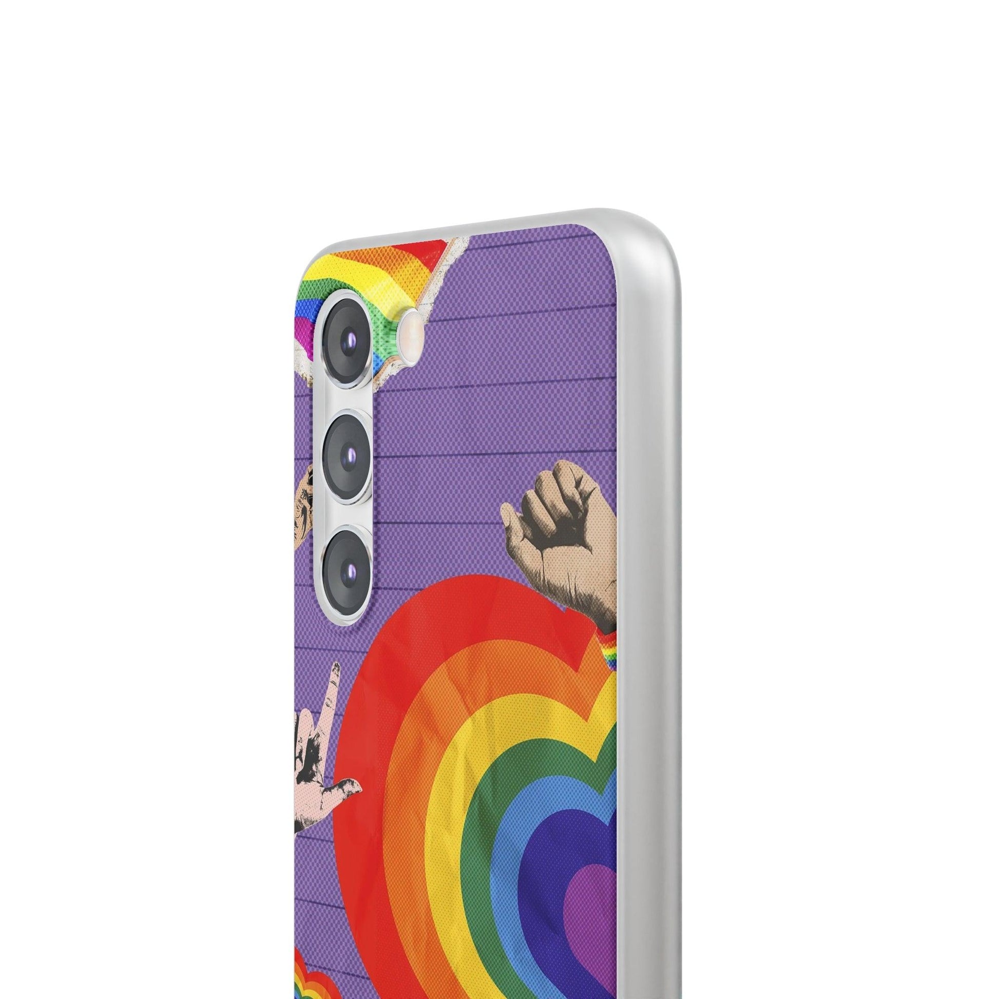 LGBTQWorldwide - ,,REGENBOGEN HERZ" Flexible Handyhülle Accessories, Case, iPhone, iPhone Cases, Phone accessory, Phone Cases, Samsung Cases, silikon, Valentine's Day promotion lgbtq Bekleidung Accessoires unisex Zubehör