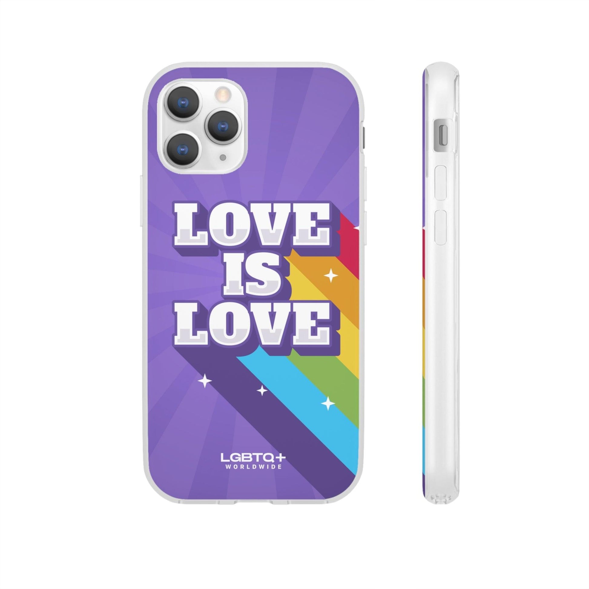 LGBTQWorldwide - ,,LOVE IS LOVE" Flexible Handyhülle Accessories, Case, iPhone, iPhone Cases, Phone accessory, Phone Cases, Samsung Cases, silikon, Valentine's Day promotion lgbtq Bekleidung Accessoires unisex Zubehör