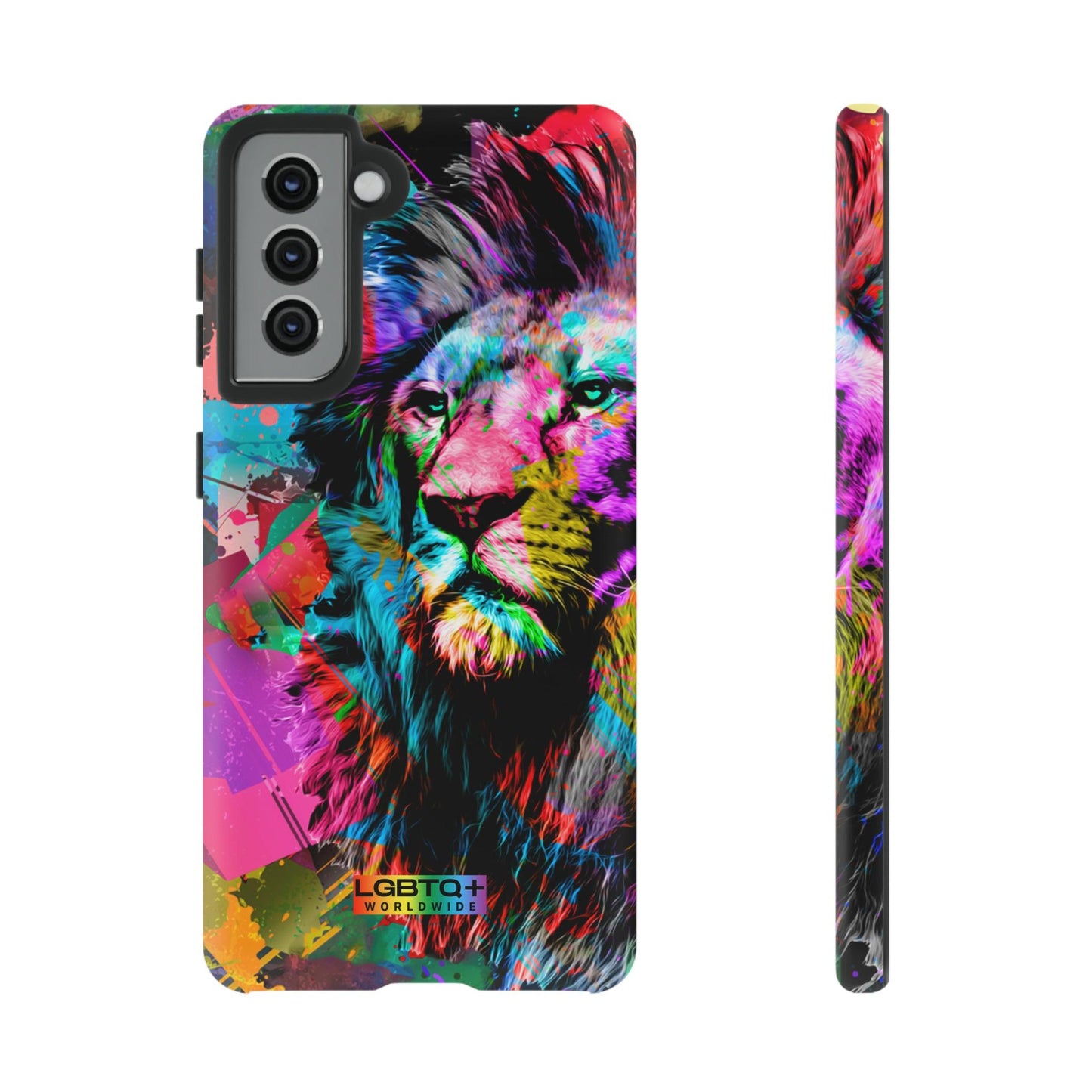 LGBTQWorldwide - ,,STARKER LÖWE" Doppelgehäuse Handyhülle Accessories, Glossy, iPhone Cases, Matte, Phone accessory, Phone Cases, Samsung Cases, Thermo, Valentine's Day Picks lgbtq Bekleidung Accessoires unisex Zubehör