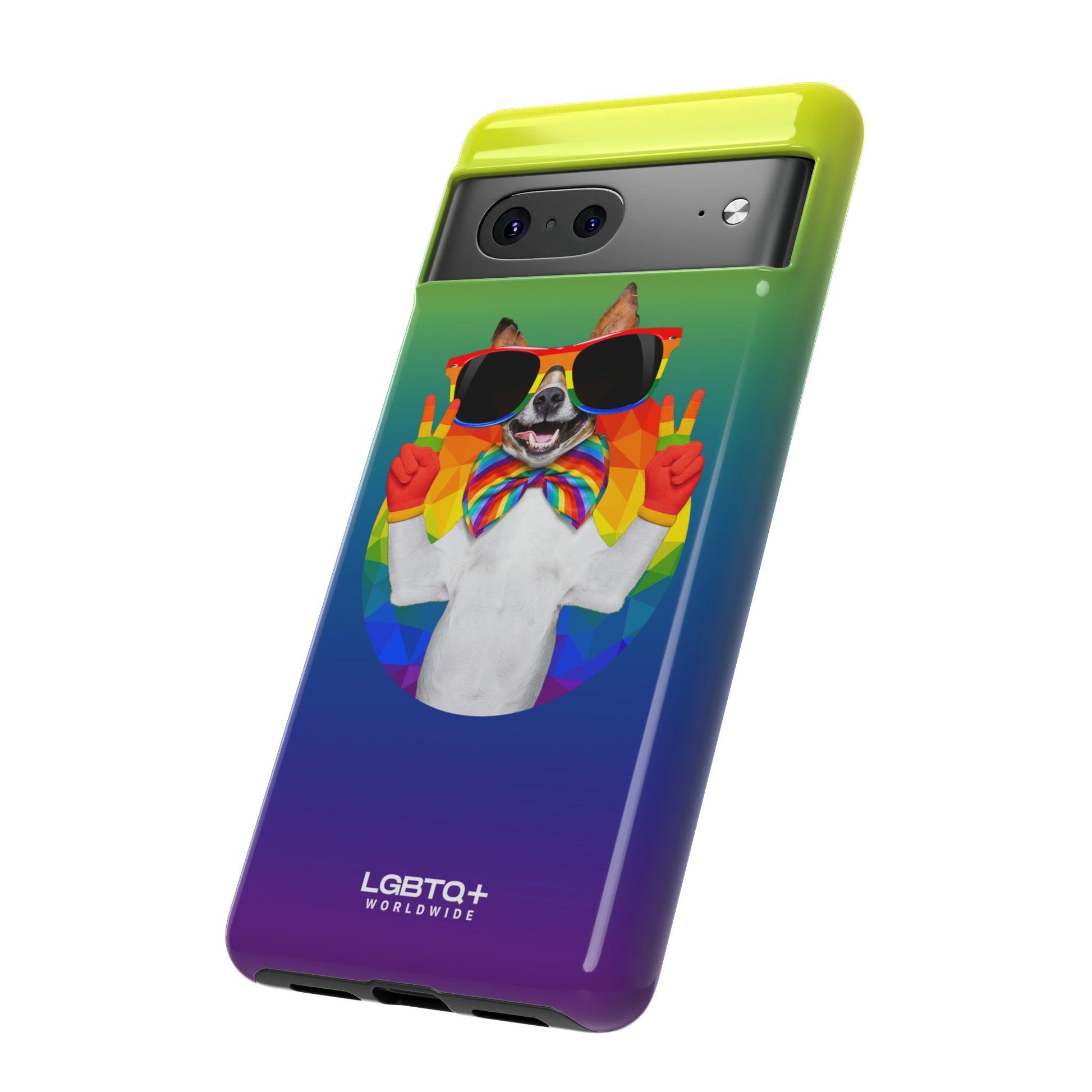 LGBTQWorldwide - ,,GLÜCKLICHER HUND" Doppelgehäuse Handyhülle Accessories, Glossy, iPhone Cases, Matte, Phone accessory, Phone Cases, Samsung Cases, Thermo, Valentine's Day Picks lgbtq Bekleidung Accessoires unisex Zubehör