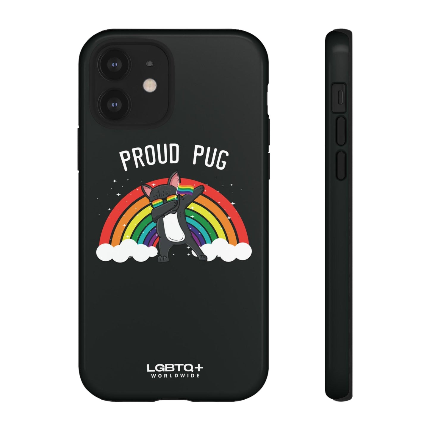 LGBTQWorldwide - ,,PROUD PUG" Doppelgehäuse Handyhülle Accessories, Glossy, iPhone Cases, Matte, Phone accessory, Phone Cases, Samsung Cases, Thermo, Valentine's Day Picks lgbtq Bekleidung Accessoires unisex Zubehör