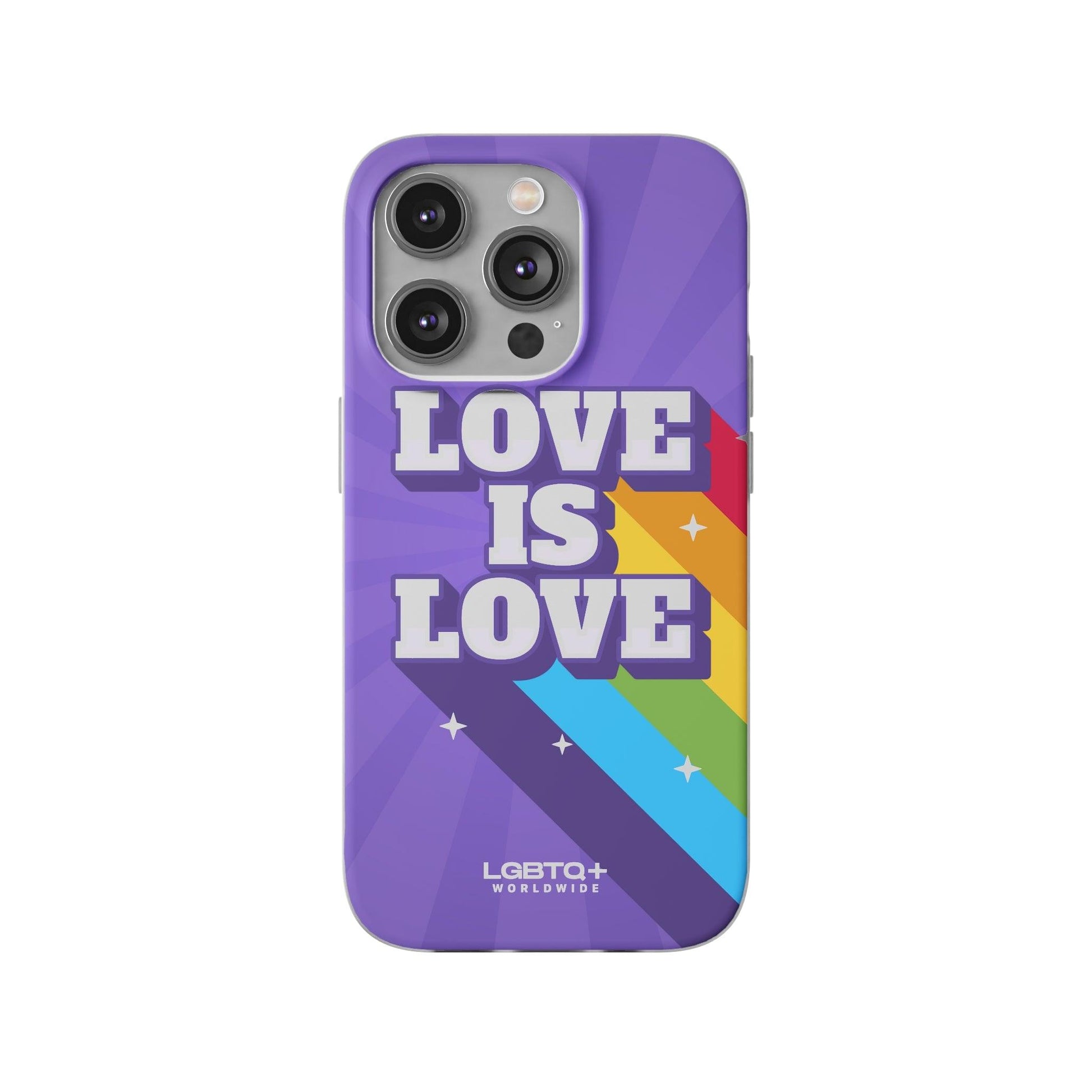 LGBTQWorldwide - ,,LOVE IS LOVE" Flexible Handyhülle Accessories, Case, iPhone, iPhone Cases, Phone accessory, Phone Cases, Samsung Cases, silikon, Valentine's Day promotion lgbtq Bekleidung Accessoires unisex Zubehör