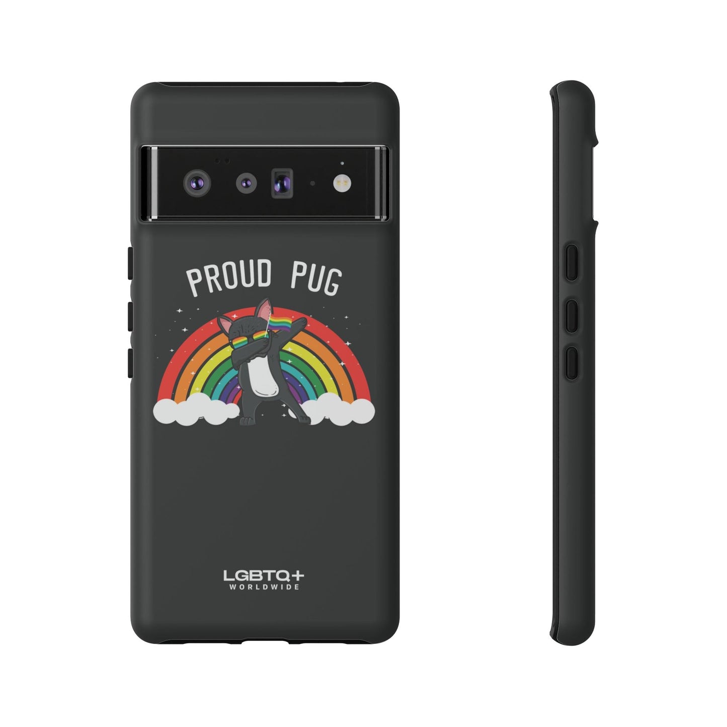 LGBTQWorldwide - ,,PROUD PUG" Doppelgehäuse Handyhülle Accessories, Glossy, iPhone Cases, Matte, Phone accessory, Phone Cases, Samsung Cases, Thermo, Valentine's Day Picks lgbtq Bekleidung Accessoires unisex Zubehör