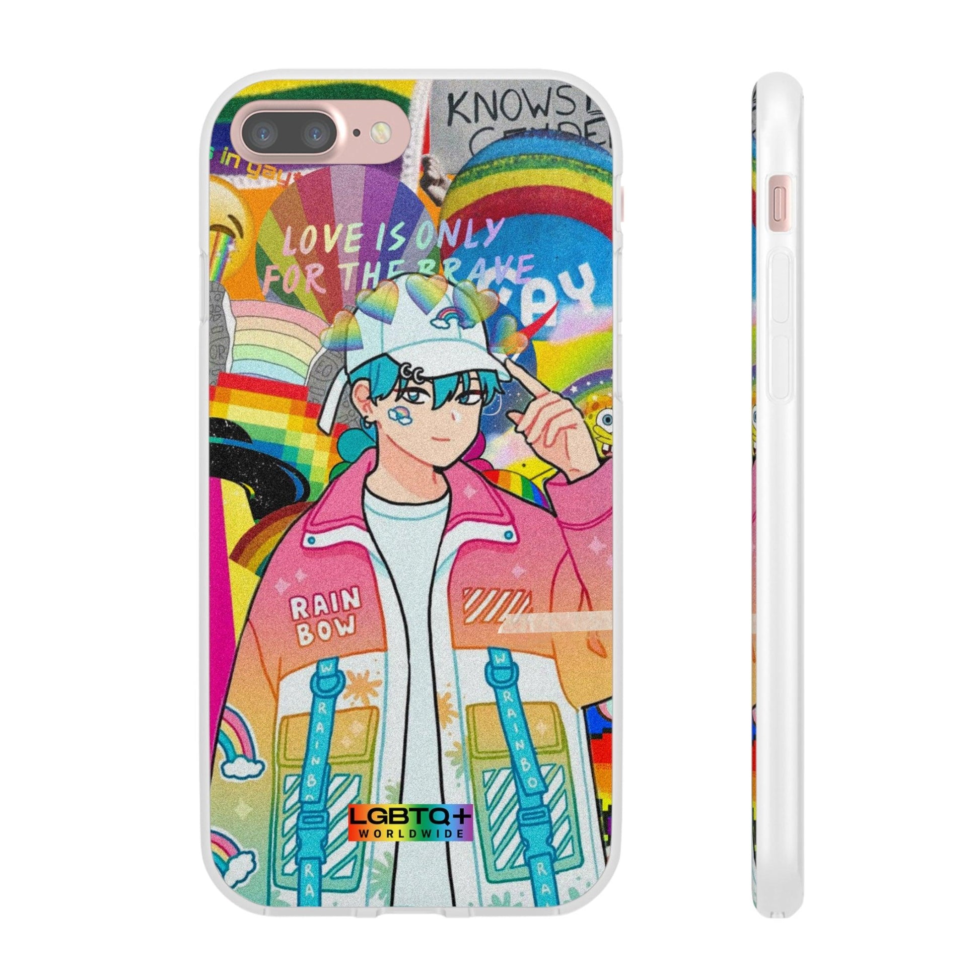 LGBTQWorldwide - ,,REGENBOGEN JUNGE" Flexible Handyhülle Accessories, Case, iPhone, iPhone Cases, Phone accessory, Phone Cases, Samsung Cases, silikon, Valentine's Day promotion lgbtq Bekleidung Accessoires unisex Zubehör