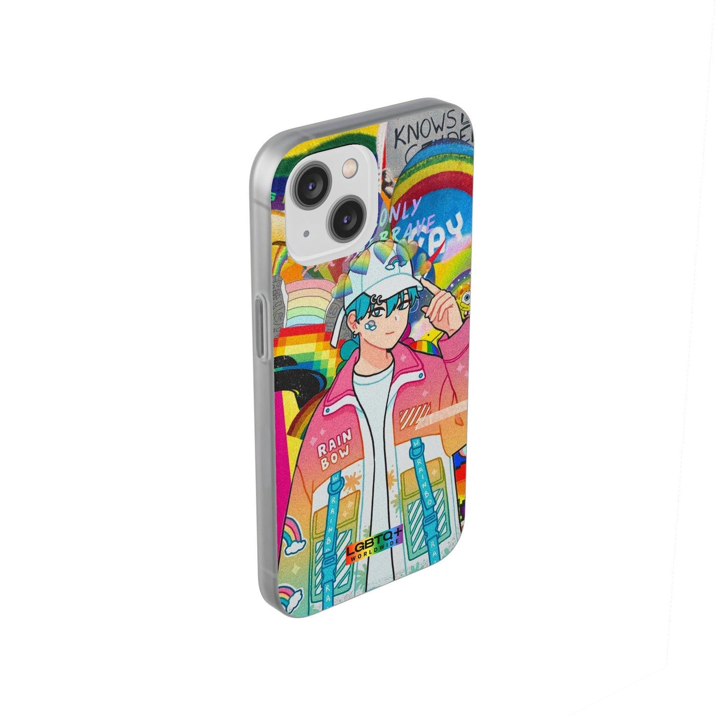 LGBTQWorldwide - ,,REGENBOGEN JUNGE" Flexible Handyhülle Accessories, Case, iPhone, iPhone Cases, Phone accessory, Phone Cases, Samsung Cases, silikon, Valentine's Day promotion lgbtq Bekleidung Accessoires unisex Zubehör