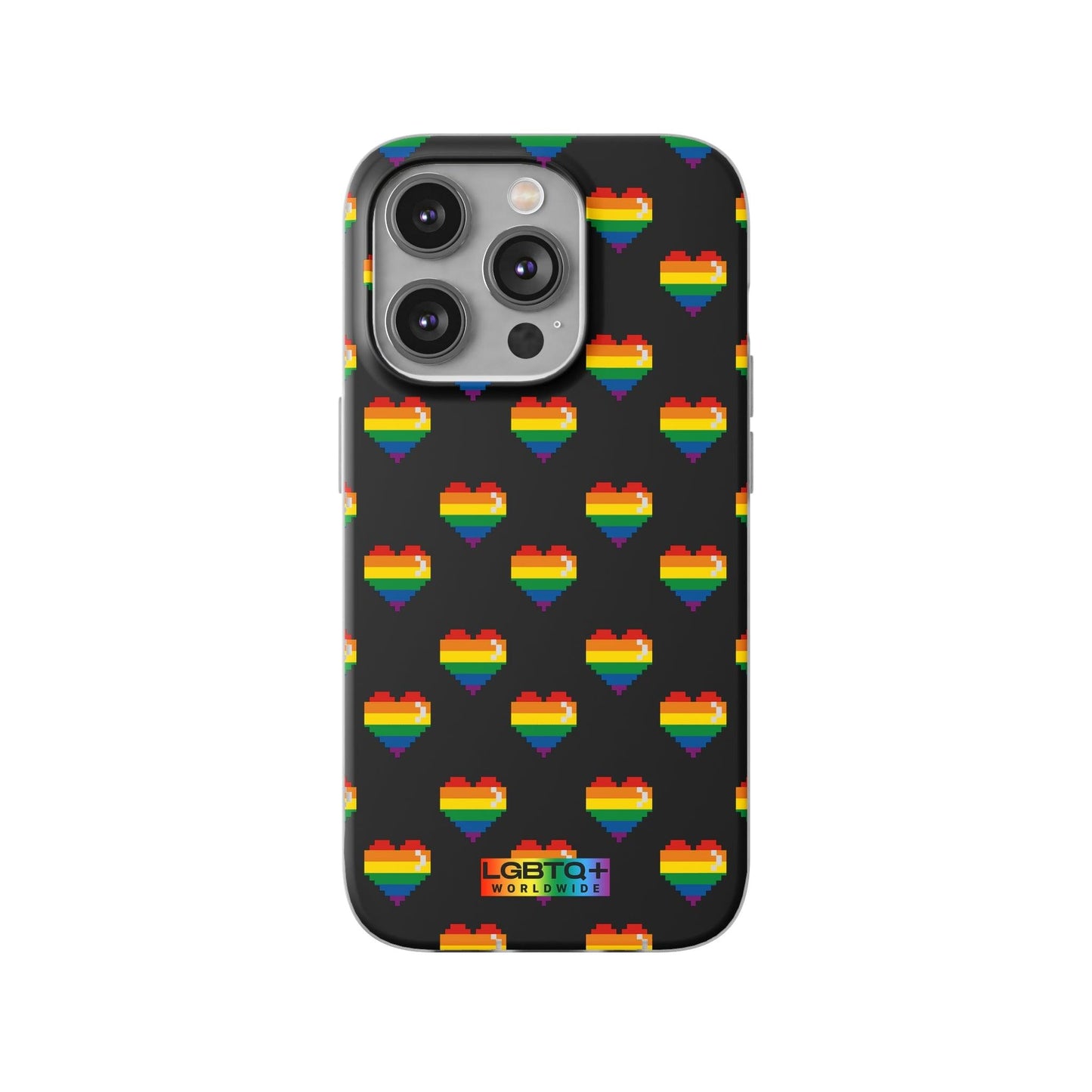 LGBTQWorldwide - ,,RETRO HERZ" Flexible Handyhülle Accessories, Case, iPhone, iPhone Cases, Phone accessory, Phone Cases, Samsung Cases, silikon, Valentine's Day promotion lgbtq Bekleidung Accessoires unisex Zubehör