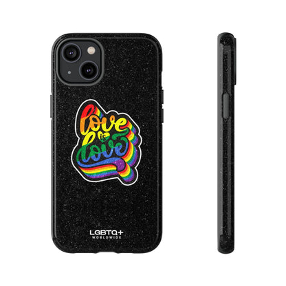 LGBTQWorldwide - ,,LOVE IS LOVE" Doppelgehäuse Handyhülle Accessories, Glossy, iPhone Cases, Matte, Phone accessory, Phone Cases, Samsung Cases, Thermo, Valentine's Day Picks lgbtq Bekleidung Accessoires unisex Zubehör