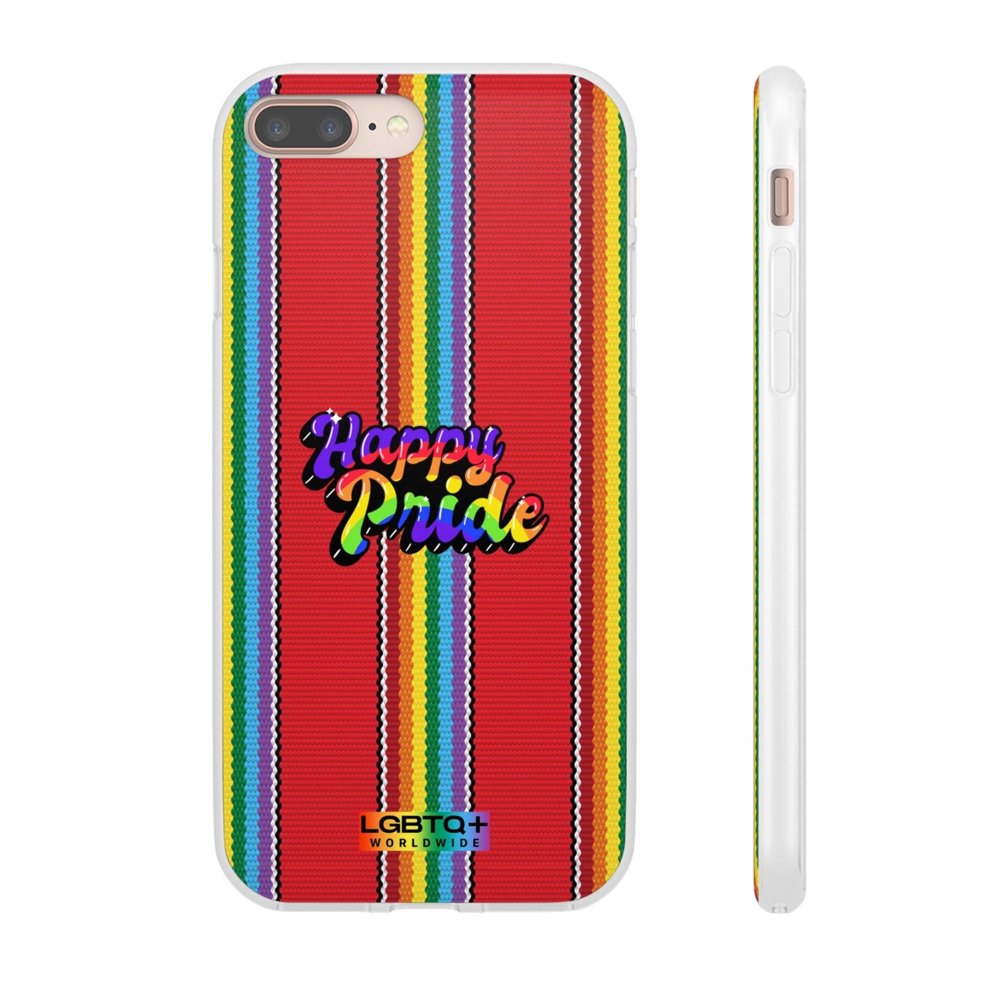 LGBTQWorldwide - ,,HAPPY PRIDE" Flexible Handyhülle Accessories, Case, iPhone, iPhone Cases, Phone accessory, Phone Cases, Samsung Cases, silikon, Valentine's Day promotion lgbtq Bekleidung Accessoires unisex Zubehör