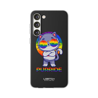 LGBTQWorldwide - ,,PURRIDE" Flexible Handyhülle Accessories, Case, iPhone, iPhone Cases, Phone accessory, Phone Cases, Samsung Cases, silikon, Valentine's Day promotion lgbtq Bekleidung Accessoires unisex Zubehör