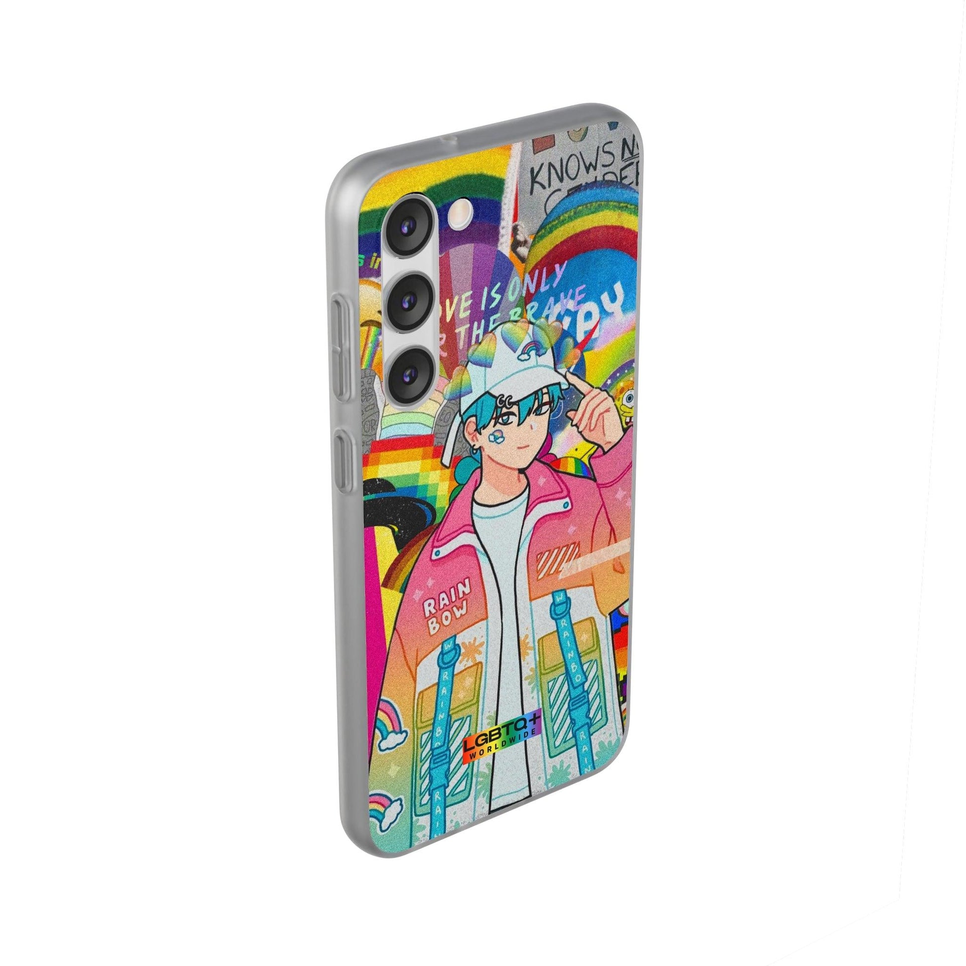 LGBTQWorldwide - ,,REGENBOGEN JUNGE" Flexible Handyhülle Accessories, Case, iPhone, iPhone Cases, Phone accessory, Phone Cases, Samsung Cases, silikon, Valentine's Day promotion lgbtq Bekleidung Accessoires unisex Zubehör