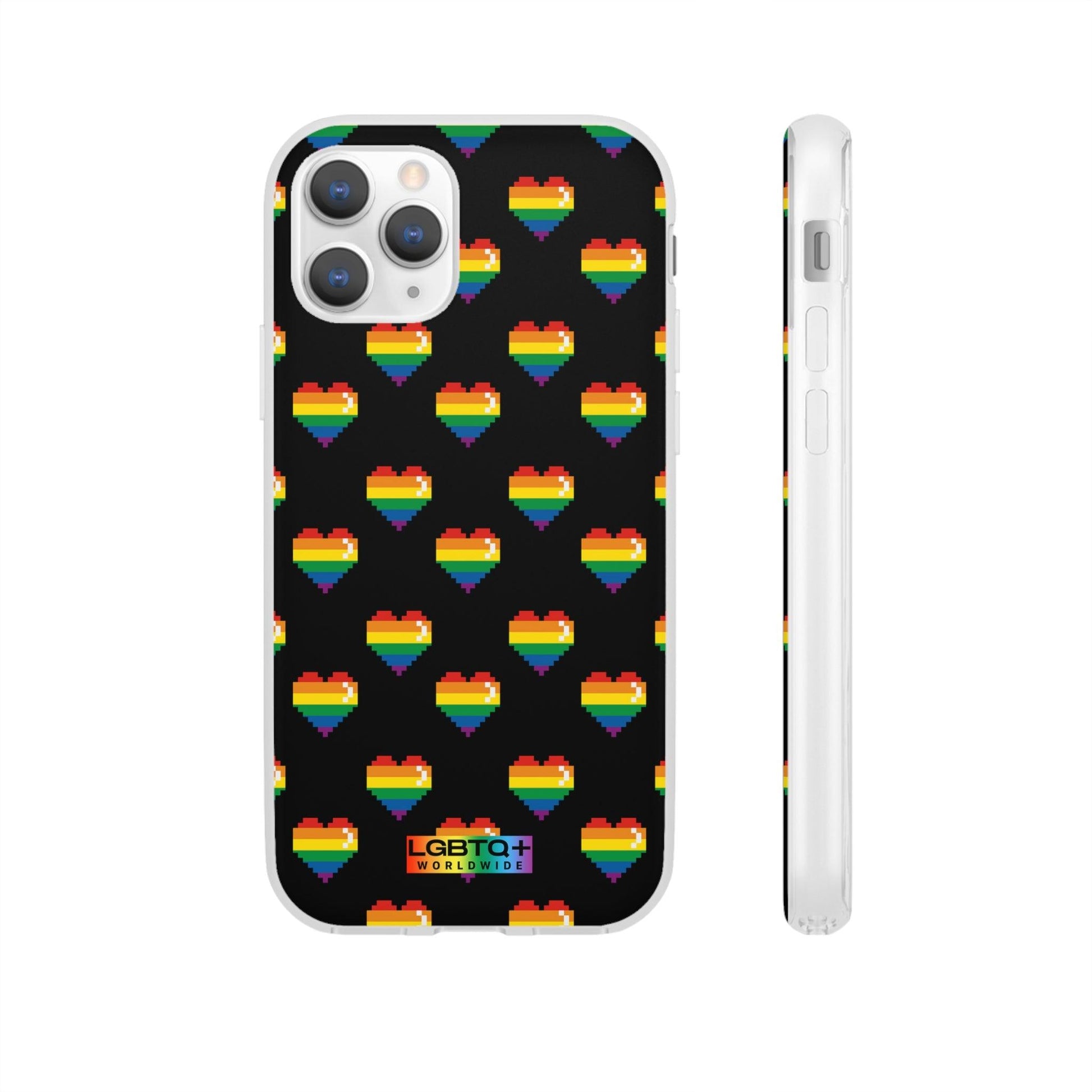 LGBTQWorldwide - ,,RETRO HERZ" Flexible Handyhülle Accessories, Case, iPhone, iPhone Cases, Phone accessory, Phone Cases, Samsung Cases, silikon, Valentine's Day promotion lgbtq Bekleidung Accessoires unisex Zubehör