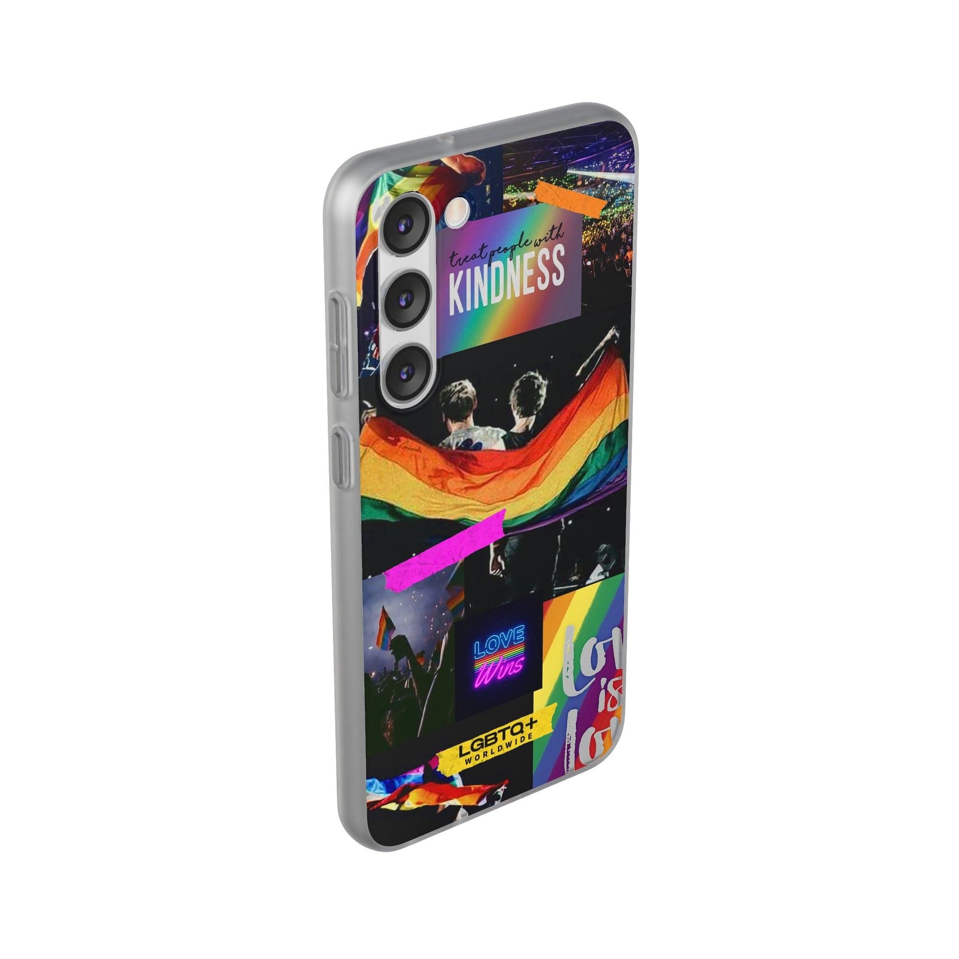 LGBTQWorldwide - ,,KINDNESS" Flexible Handyhülle Accessories, Case, iPhone, iPhone Cases, Phone accessory, Phone Cases, Samsung Cases, silikon, Valentine's Day promotion lgbtq Bekleidung Accessoires unisex Zubehör