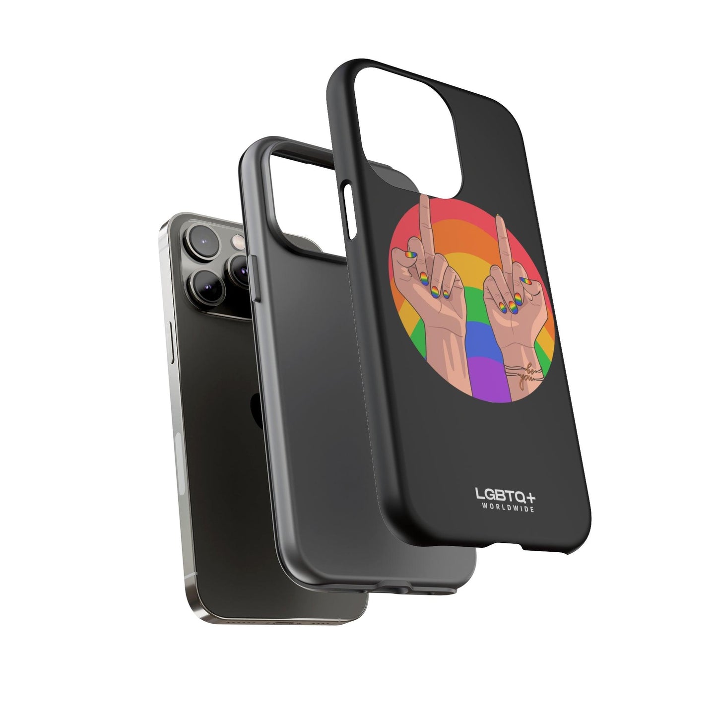 LGBTQWorldwide - ,,GIVE A FUCK" Doppelgehäuse Handyhülle Accessories, Glossy, iPhone Cases, Matte, Phone accessory, Phone Cases, Samsung Cases, Thermo, Valentine's Day Picks lgbtq Bekleidung Accessoires unisex Zubehör