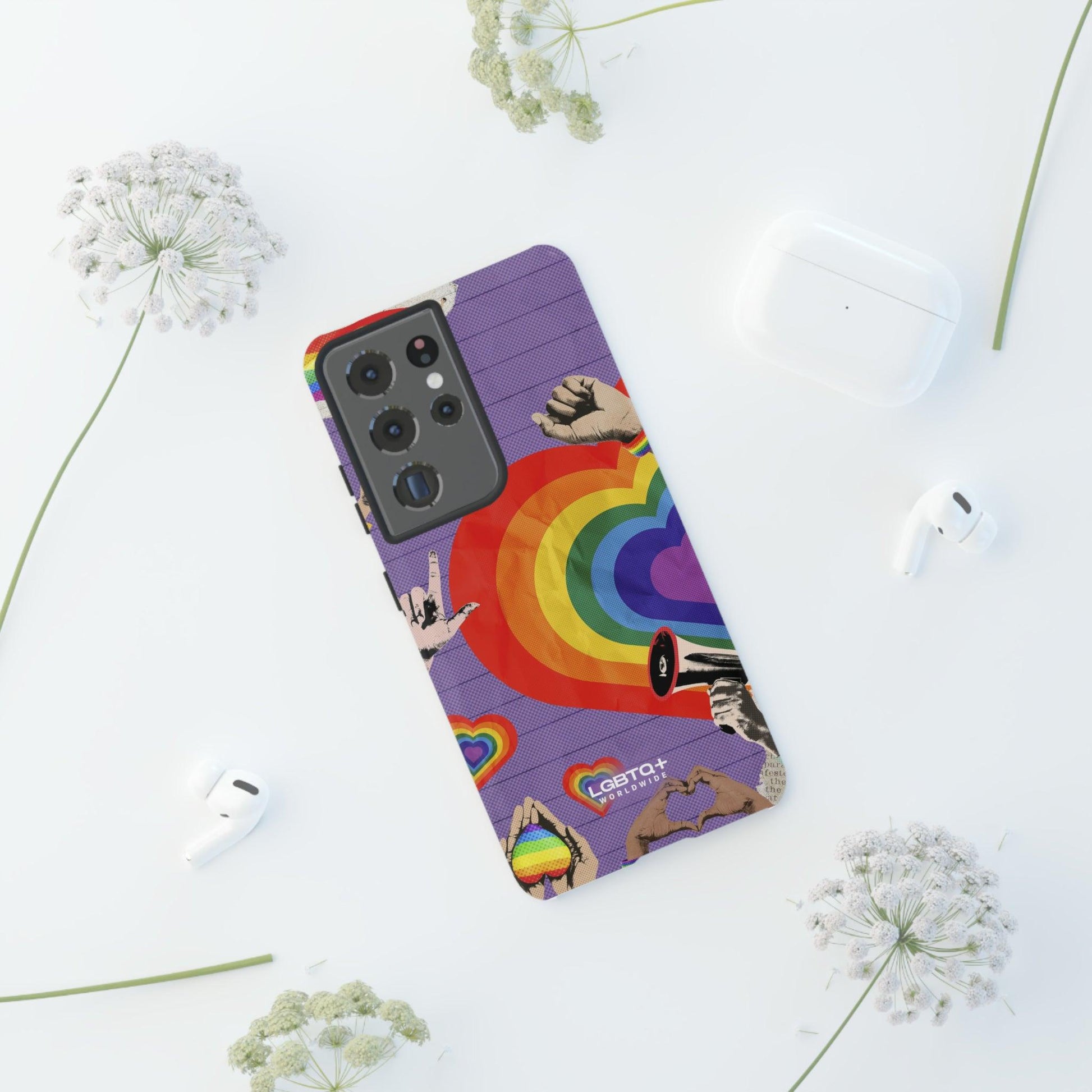 LGBTQWorldwide - ,,REGENBOGEN HERZ" Doppelgehäuse Handyhülle Accessories, Glossy, iPhone Cases, Matte, Phone accessory, Phone Cases, Samsung Cases, Thermo, Valentine's Day Picks lgbtq Bekleidung Accessoires unisex Zubehör