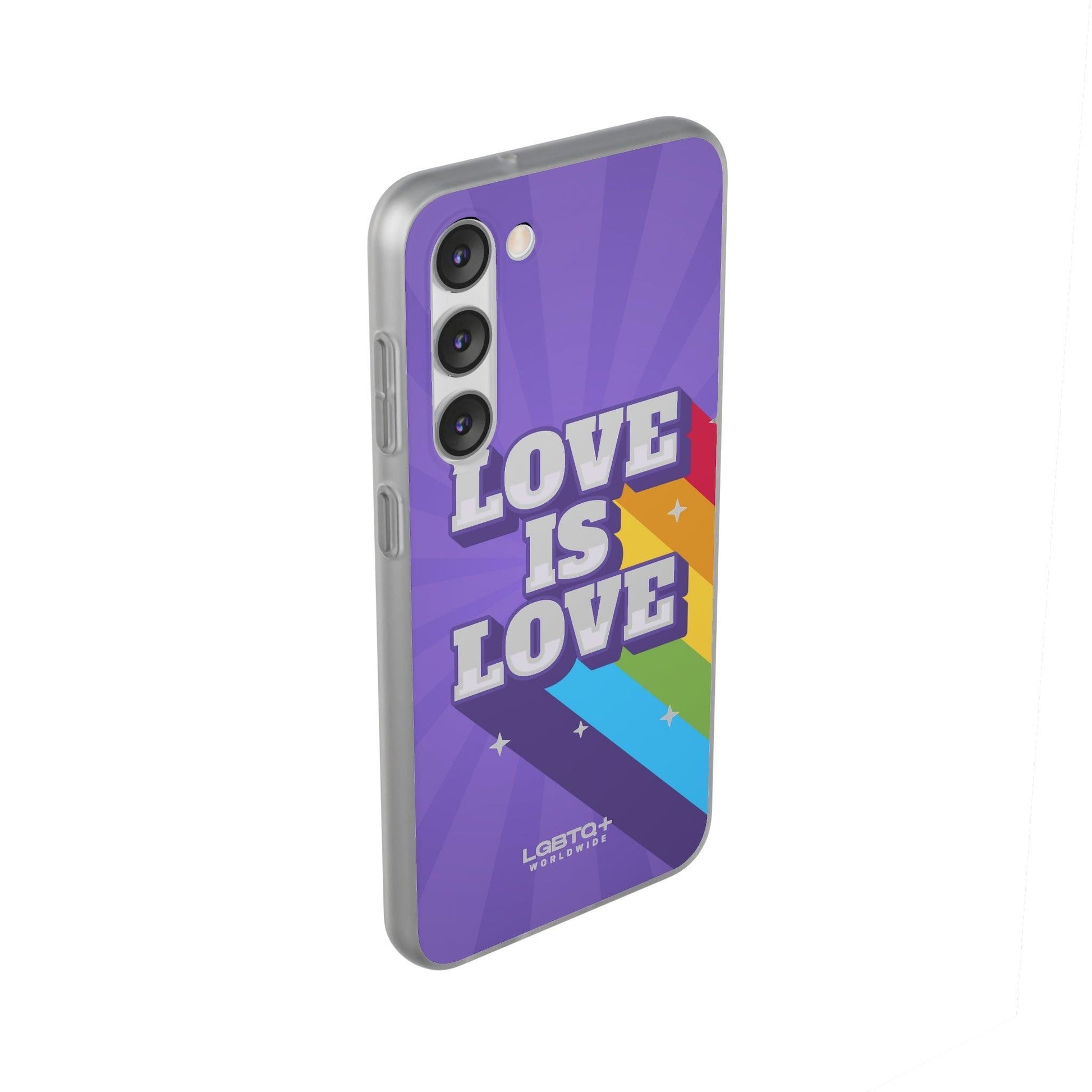 LGBTQWorldwide - ,,LOVE IS LOVE" Flexible Handyhülle Accessories, Case, iPhone, iPhone Cases, Phone accessory, Phone Cases, Samsung Cases, silikon, Valentine's Day promotion lgbtq Bekleidung Accessoires unisex Zubehör