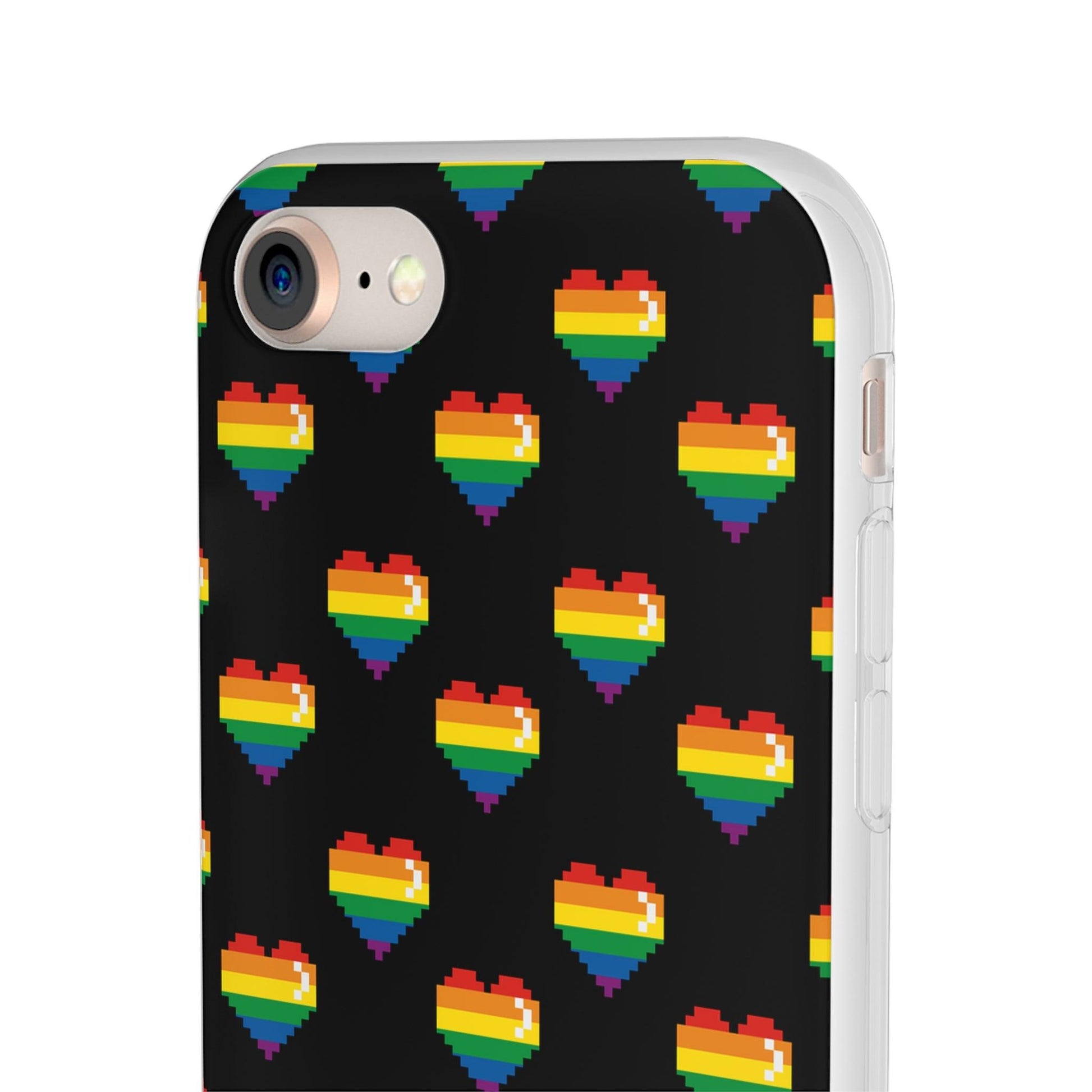 LGBTQWorldwide - ,,RETRO HERZ" Flexible Handyhülle Accessories, Case, iPhone, iPhone Cases, Phone accessory, Phone Cases, Samsung Cases, silikon, Valentine's Day promotion lgbtq Bekleidung Accessoires unisex Zubehör