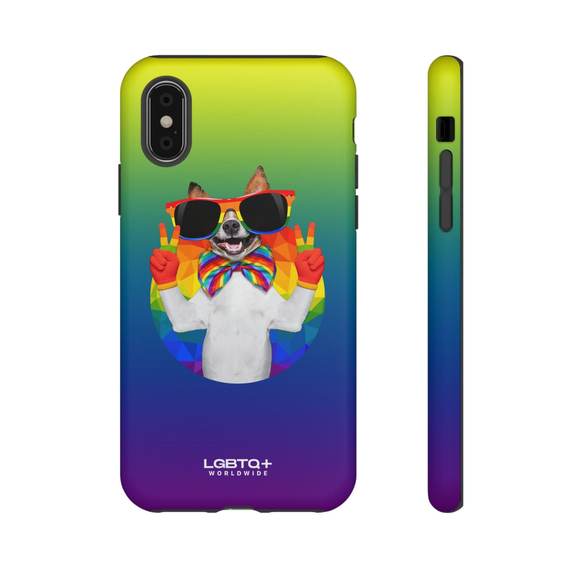 LGBTQWorldwide - ,,GLÜCKLICHER HUND" Doppelgehäuse Handyhülle Accessories, Glossy, iPhone Cases, Matte, Phone accessory, Phone Cases, Samsung Cases, Thermo, Valentine's Day Picks lgbtq Bekleidung Accessoires unisex Zubehör