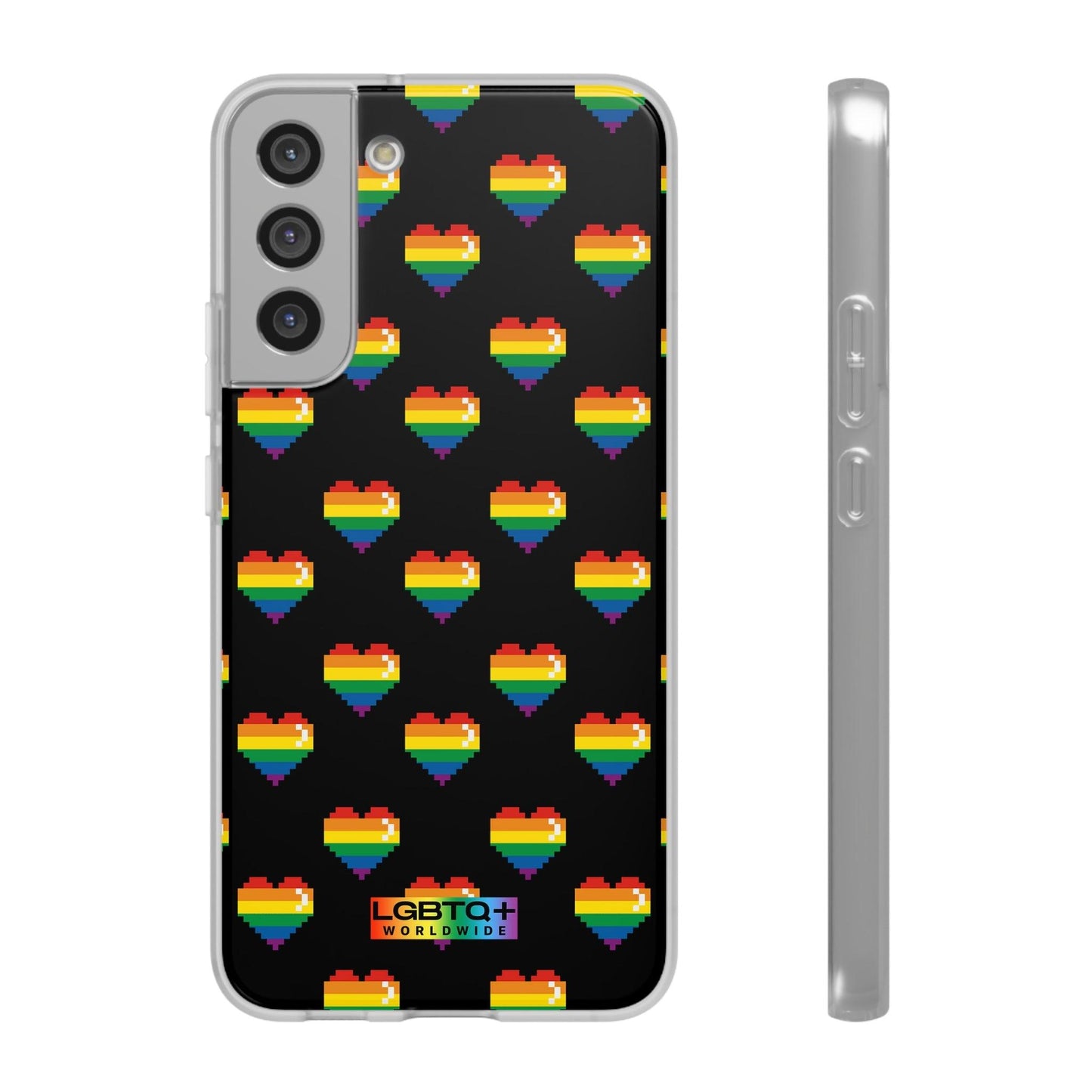 LGBTQWorldwide - ,,RETRO HERZ" Flexible Handyhülle Accessories, Case, iPhone, iPhone Cases, Phone accessory, Phone Cases, Samsung Cases, silikon, Valentine's Day promotion lgbtq Bekleidung Accessoires unisex Zubehör