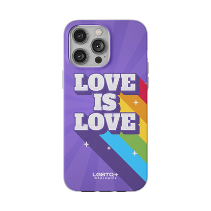 LGBTQWorldwide - ,,LOVE IS LOVE" Flexible Handyhülle Accessories, Case, iPhone, iPhone Cases, Phone accessory, Phone Cases, Samsung Cases, silikon, Valentine's Day promotion lgbtq Bekleidung Accessoires unisex Zubehör