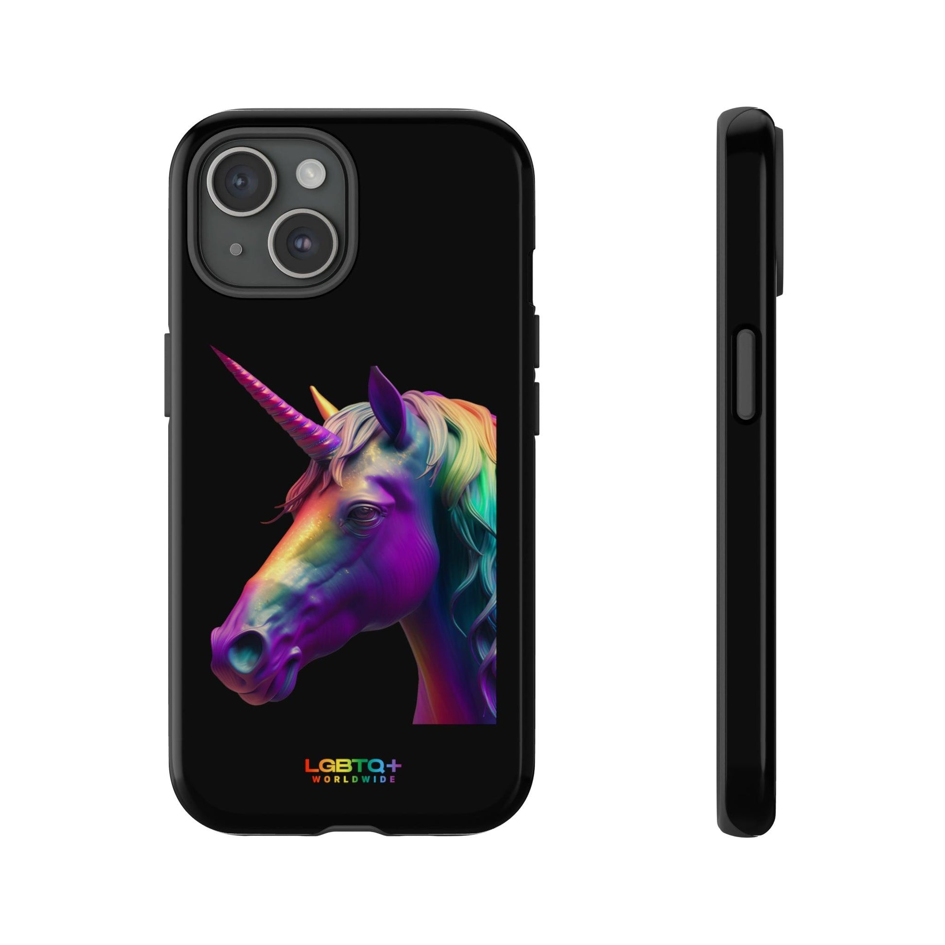 LGBTQWorldwide - ,,REGENBOGEN EINHORN" Doppelgehäuse Handyhülle Accessories, Glossy, iPhone Cases, Matte, Phone accessory, Phone Cases, Samsung Cases, tough, Valentine's Day Picks lgbtq Bekleidung Accessoires unisex Zubehör