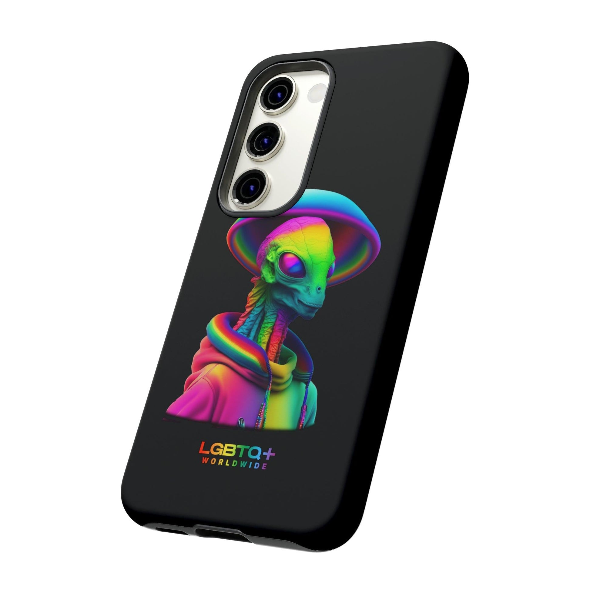 LGBTQWorldwide - ,,GLÜCKLICHES ALIEN" Doppelgehäuse Handyhülle Accessories, Glossy, iPhone Cases, Matte, Phone accessory, Phone Cases, Samsung Cases, tough, Valentine's Day Picks lgbtq Bekleidung Accessoires unisex Zubehör