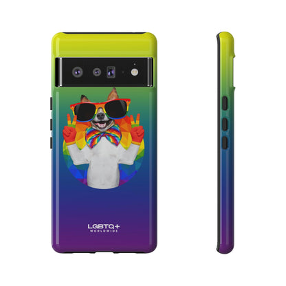 LGBTQWorldwide - ,,GLÜCKLICHER HUND" Doppelgehäuse Handyhülle Accessories, Glossy, iPhone Cases, Matte, Phone accessory, Phone Cases, Samsung Cases, Thermo, Valentine's Day Picks lgbtq Bekleidung Accessoires unisex Zubehör