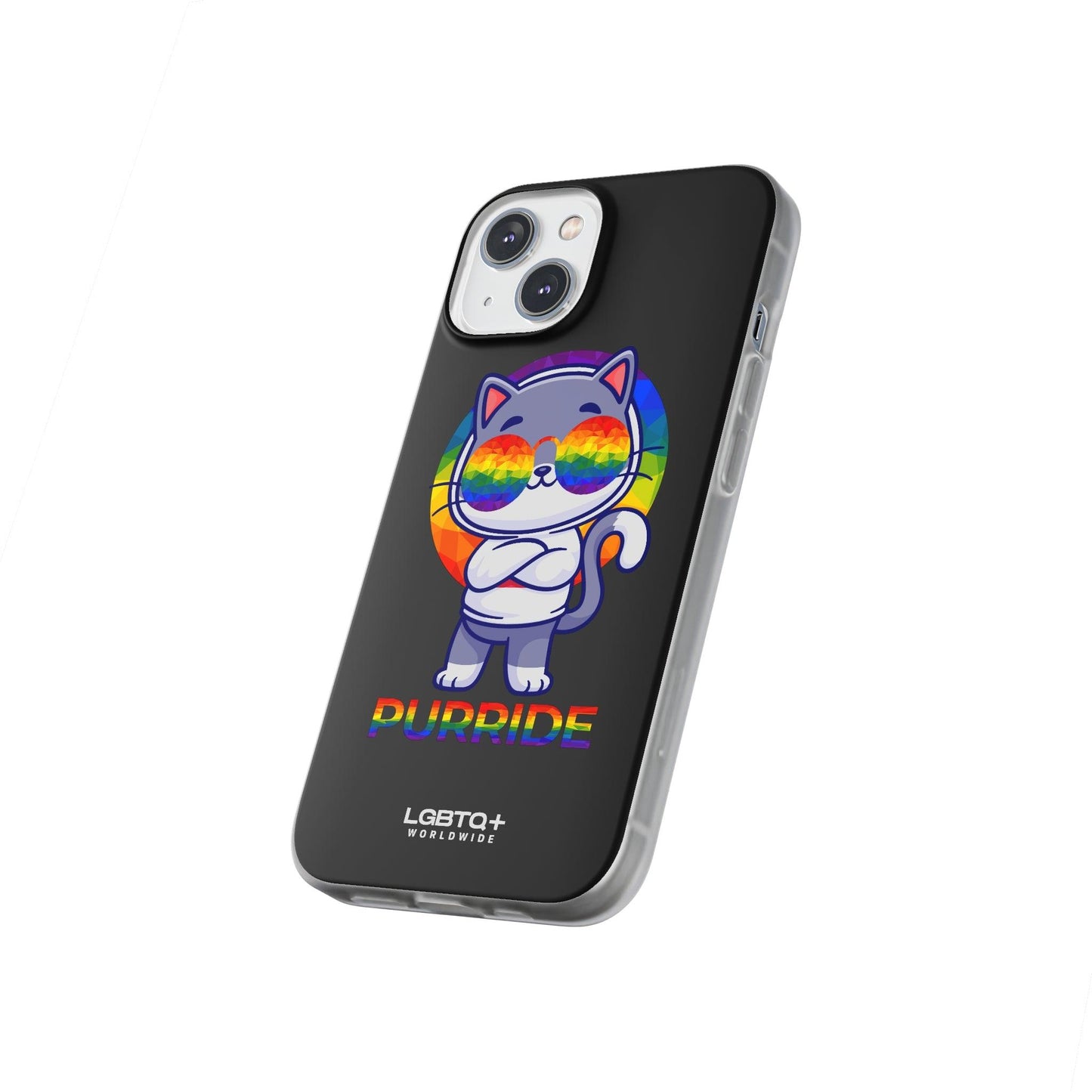 LGBTQWorldwide - ,,PURRIDE" Flexible Handyhülle Accessories, Case, iPhone, iPhone Cases, Phone accessory, Phone Cases, Samsung Cases, silikon, Valentine's Day promotion lgbtq Bekleidung Accessoires unisex Zubehör