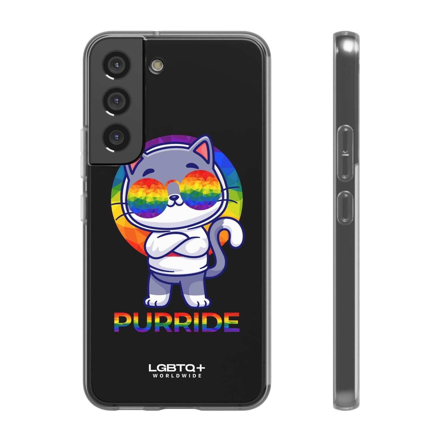 LGBTQWorldwide - ,,PURRIDE" Flexible Handyhülle Accessories, Case, iPhone, iPhone Cases, Phone accessory, Phone Cases, Samsung Cases, silikon, Valentine's Day promotion lgbtq Bekleidung Accessoires unisex Zubehör