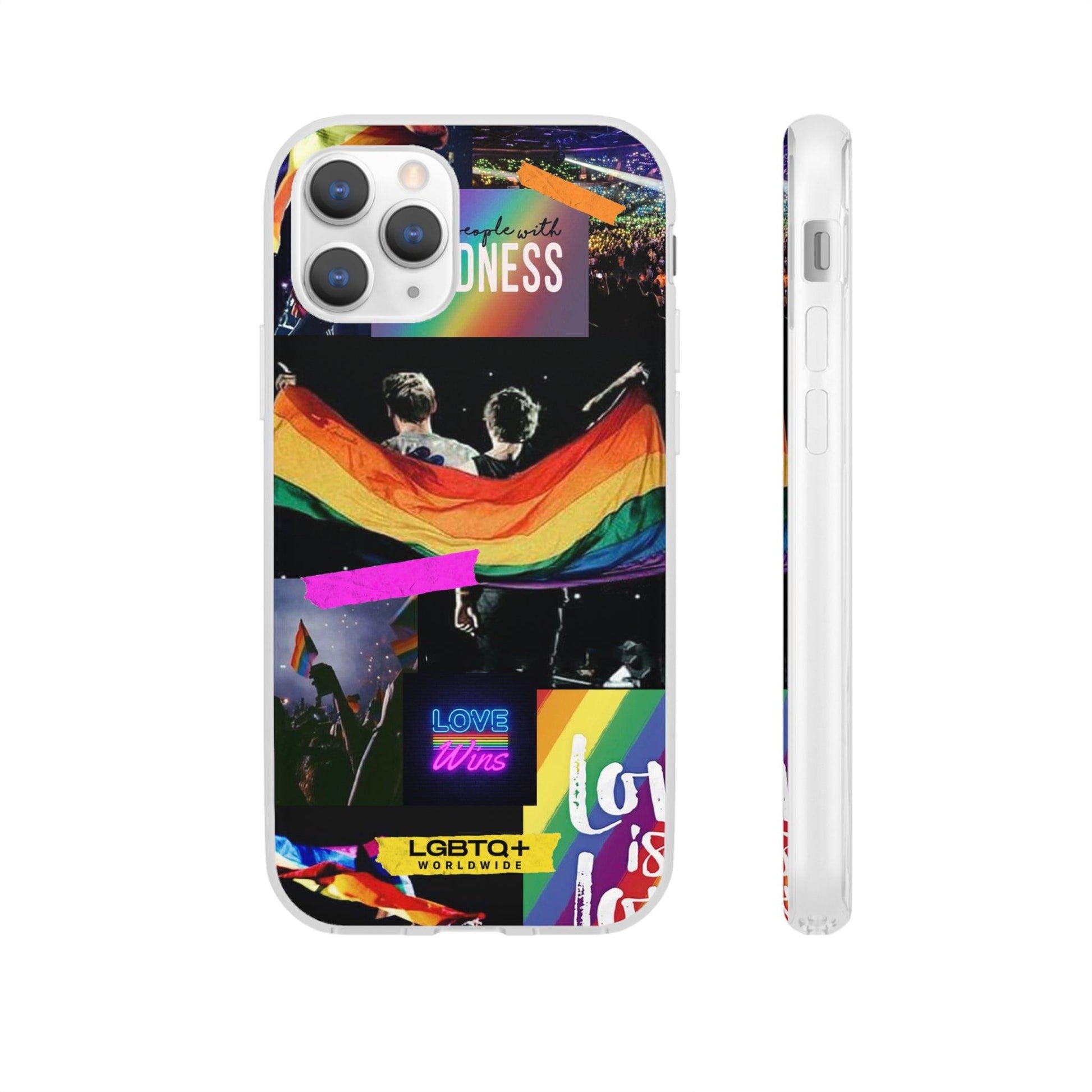 LGBTQWorldwide - ,,KINDNESS" Flexible Handyhülle Accessories, Case, iPhone, iPhone Cases, Phone accessory, Phone Cases, Samsung Cases, silikon, Valentine's Day promotion lgbtq Bekleidung Accessoires unisex Zubehör