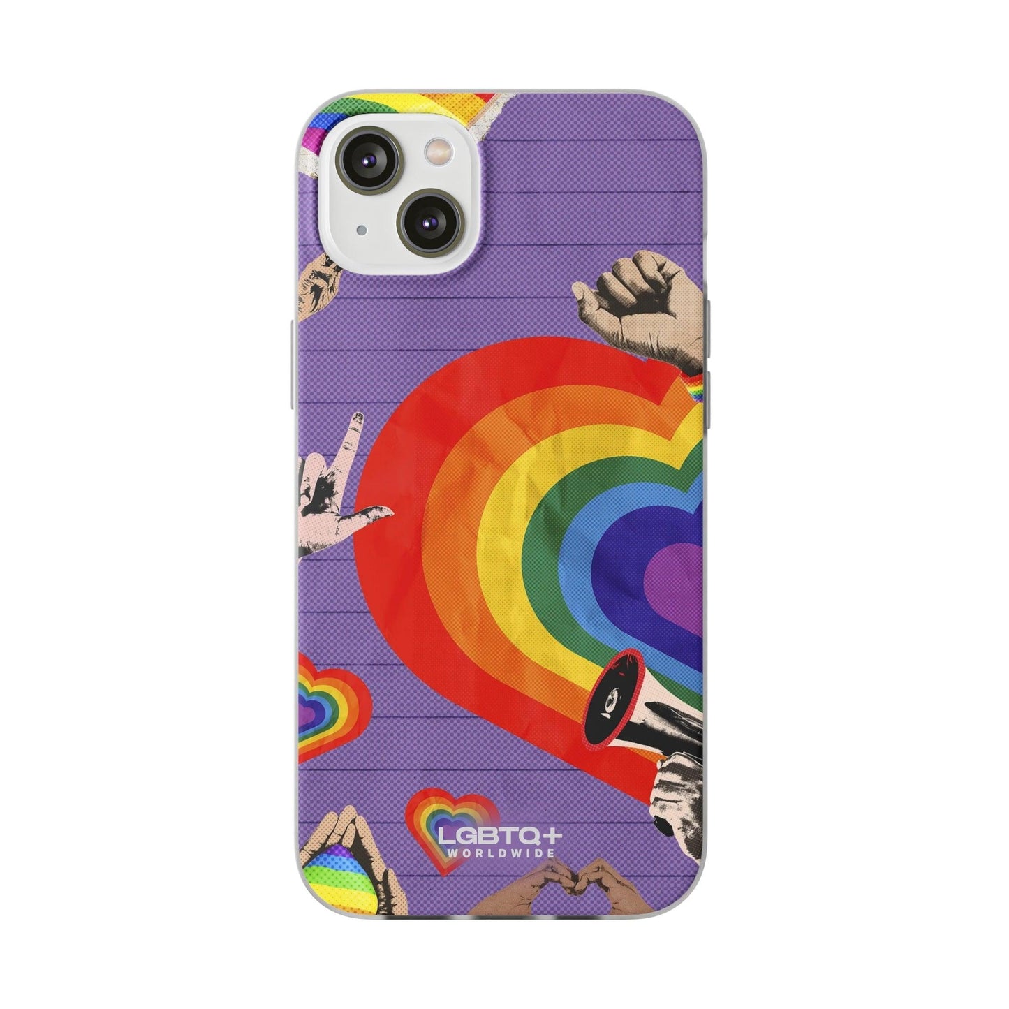 LGBTQWorldwide - ,,REGENBOGEN HERZ" Flexible Handyhülle Accessories, Case, iPhone, iPhone Cases, Phone accessory, Phone Cases, Samsung Cases, silikon, Valentine's Day promotion lgbtq Bekleidung Accessoires unisex Zubehör