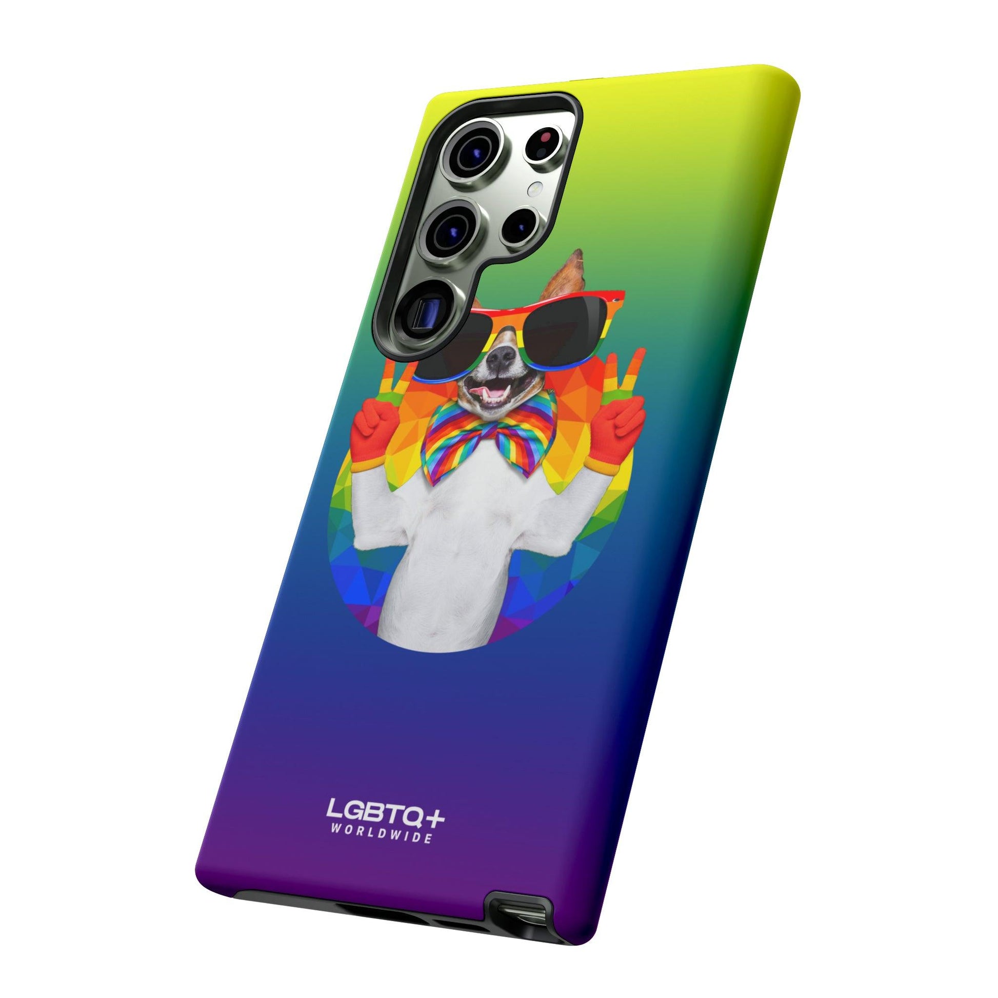 LGBTQWorldwide - ,,GLÜCKLICHER HUND" Doppelgehäuse Handyhülle Accessories, Glossy, iPhone Cases, Matte, Phone accessory, Phone Cases, Samsung Cases, Thermo, Valentine's Day Picks lgbtq Bekleidung Accessoires unisex Zubehör