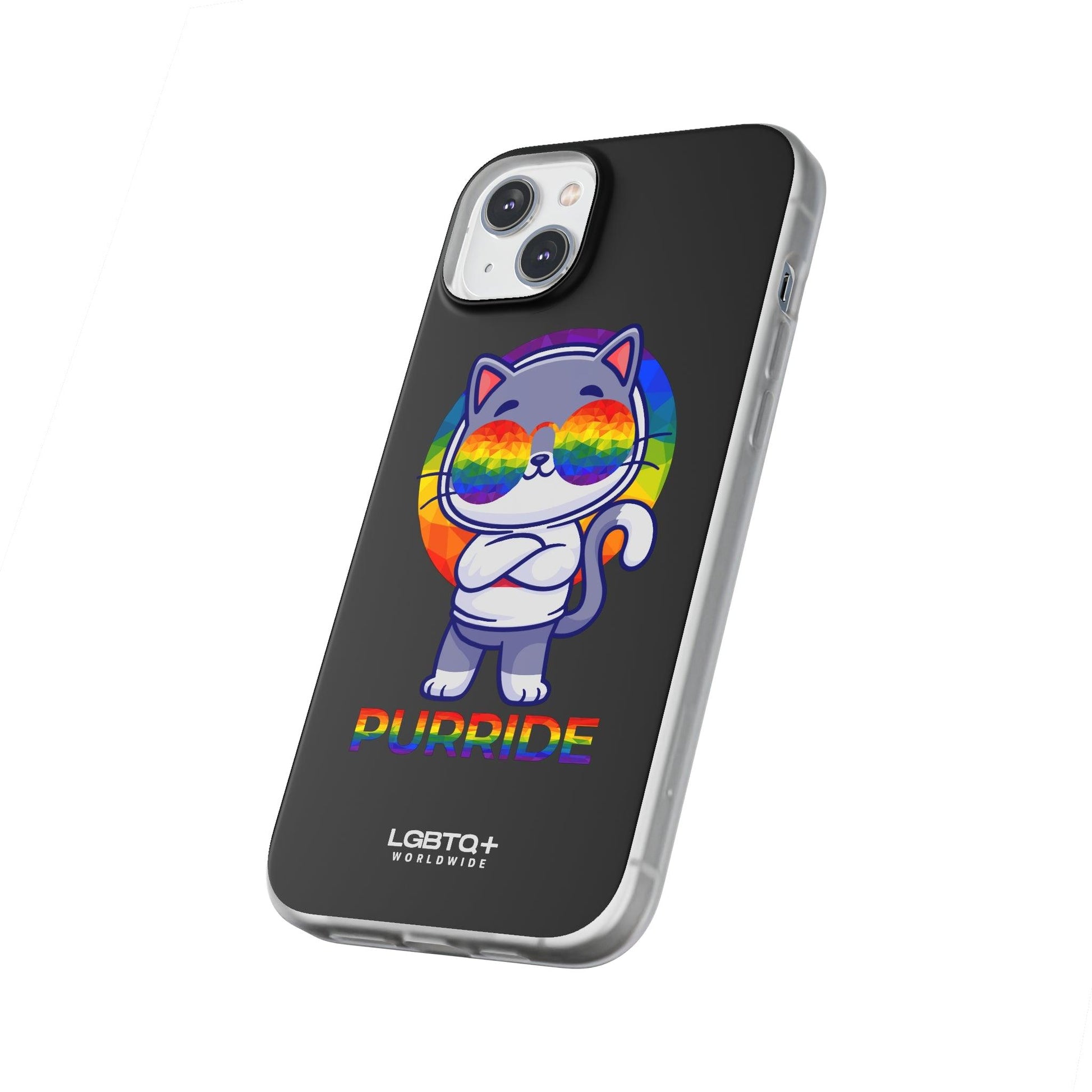 LGBTQWorldwide - ,,PURRIDE" Flexible Handyhülle Accessories, Case, iPhone, iPhone Cases, Phone accessory, Phone Cases, Samsung Cases, silikon, Valentine's Day promotion lgbtq Bekleidung Accessoires unisex Zubehör