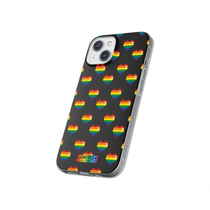 LGBTQWorldwide - ,,RETRO HERZ" Flexible Handyhülle Accessories, Case, iPhone, iPhone Cases, Phone accessory, Phone Cases, Samsung Cases, silikon, Valentine's Day promotion lgbtq Bekleidung Accessoires unisex Zubehör