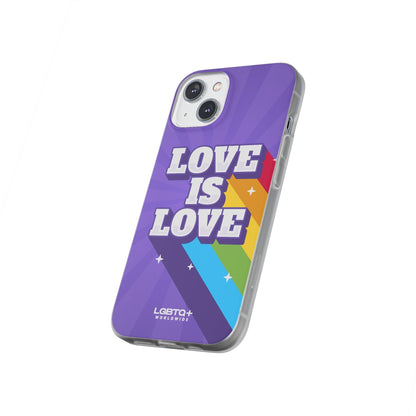 LGBTQWorldwide - ,,LOVE IS LOVE" Flexible Handyhülle Accessories, Case, iPhone, iPhone Cases, Phone accessory, Phone Cases, Samsung Cases, silikon, Valentine's Day promotion lgbtq Bekleidung Accessoires unisex Zubehör