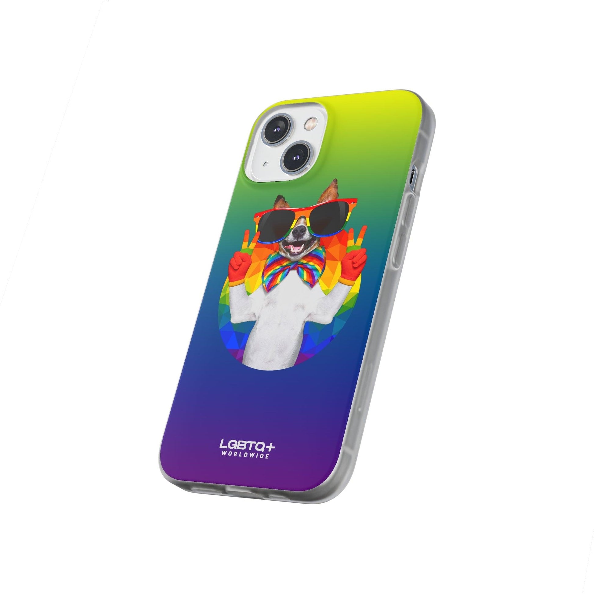 LGBTQWorldwide - ,,GLÜCKLICHER HUND" Flexible Handyhülle Accessories, Case, iPhone, iPhone Cases, Phone accessory, Phone Cases, Samsung Cases, silikon, Valentine's Day promotion lgbtq Bekleidung Accessoires unisex Zubehör