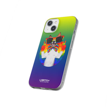 LGBTQWorldwide - ,,GLÜCKLICHER HUND" Flexible Handyhülle Accessories, Case, iPhone, iPhone Cases, Phone accessory, Phone Cases, Samsung Cases, silikon, Valentine's Day promotion lgbtq Bekleidung Accessoires unisex Zubehör