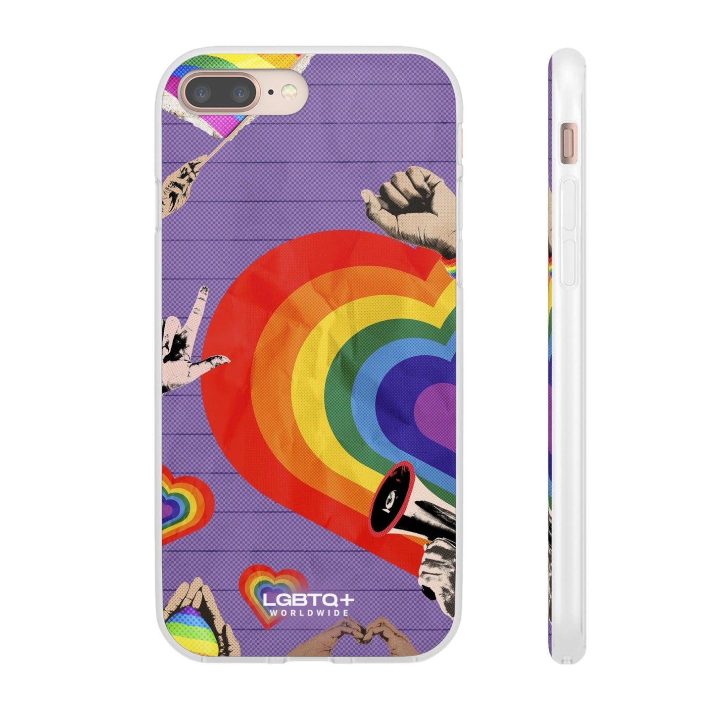 LGBTQWorldwide - ,,REGENBOGEN HERZ" Flexible Handyhülle Accessories, Case, iPhone, iPhone Cases, Phone accessory, Phone Cases, Samsung Cases, silikon, Valentine's Day promotion lgbtq Bekleidung Accessoires unisex Zubehör