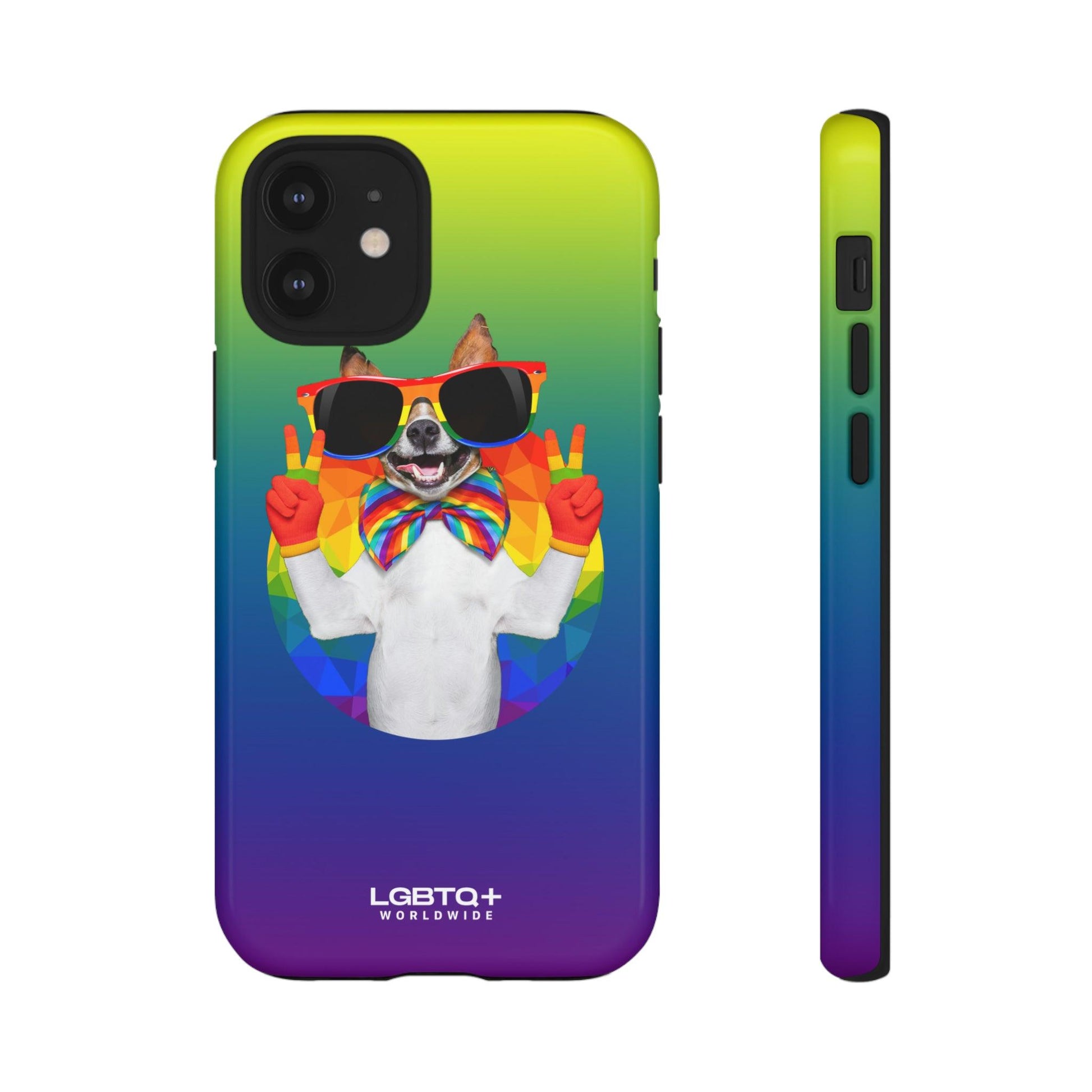 LGBTQWorldwide - ,,GLÜCKLICHER HUND" Doppelgehäuse Handyhülle Accessories, Glossy, iPhone Cases, Matte, Phone accessory, Phone Cases, Samsung Cases, Thermo, Valentine's Day Picks lgbtq Bekleidung Accessoires unisex Zubehör