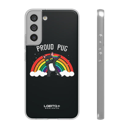 LGBTQWorldwide - ,,PROUD PUG" Flexible Handyhülle Accessories, Case, iPhone, iPhone Cases, Phone accessory, Phone Cases, Samsung Cases, silikon, Valentine's Day promotion lgbtq Bekleidung Accessoires unisex Zubehör