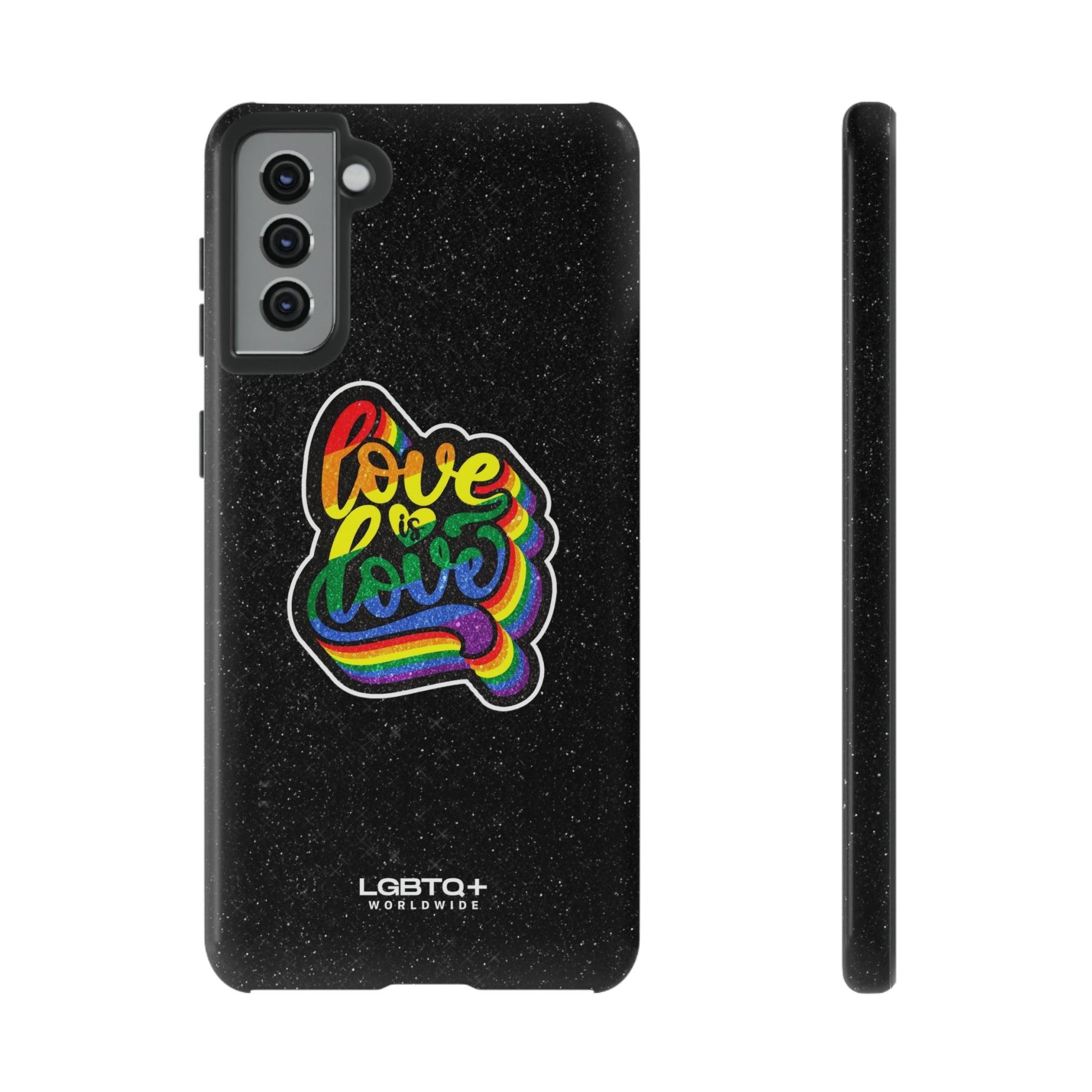 LGBTQWorldwide - ,,LOVE IS LOVE" Doppelgehäuse Handyhülle Accessories, Glossy, iPhone Cases, Matte, Phone accessory, Phone Cases, Samsung Cases, Thermo, Valentine's Day Picks lgbtq Bekleidung Accessoires unisex Zubehör