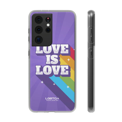 LGBTQWorldwide - ,,LOVE IS LOVE" Flexible Handyhülle Accessories, Case, iPhone, iPhone Cases, Phone accessory, Phone Cases, Samsung Cases, silikon, Valentine's Day promotion lgbtq Bekleidung Accessoires unisex Zubehör