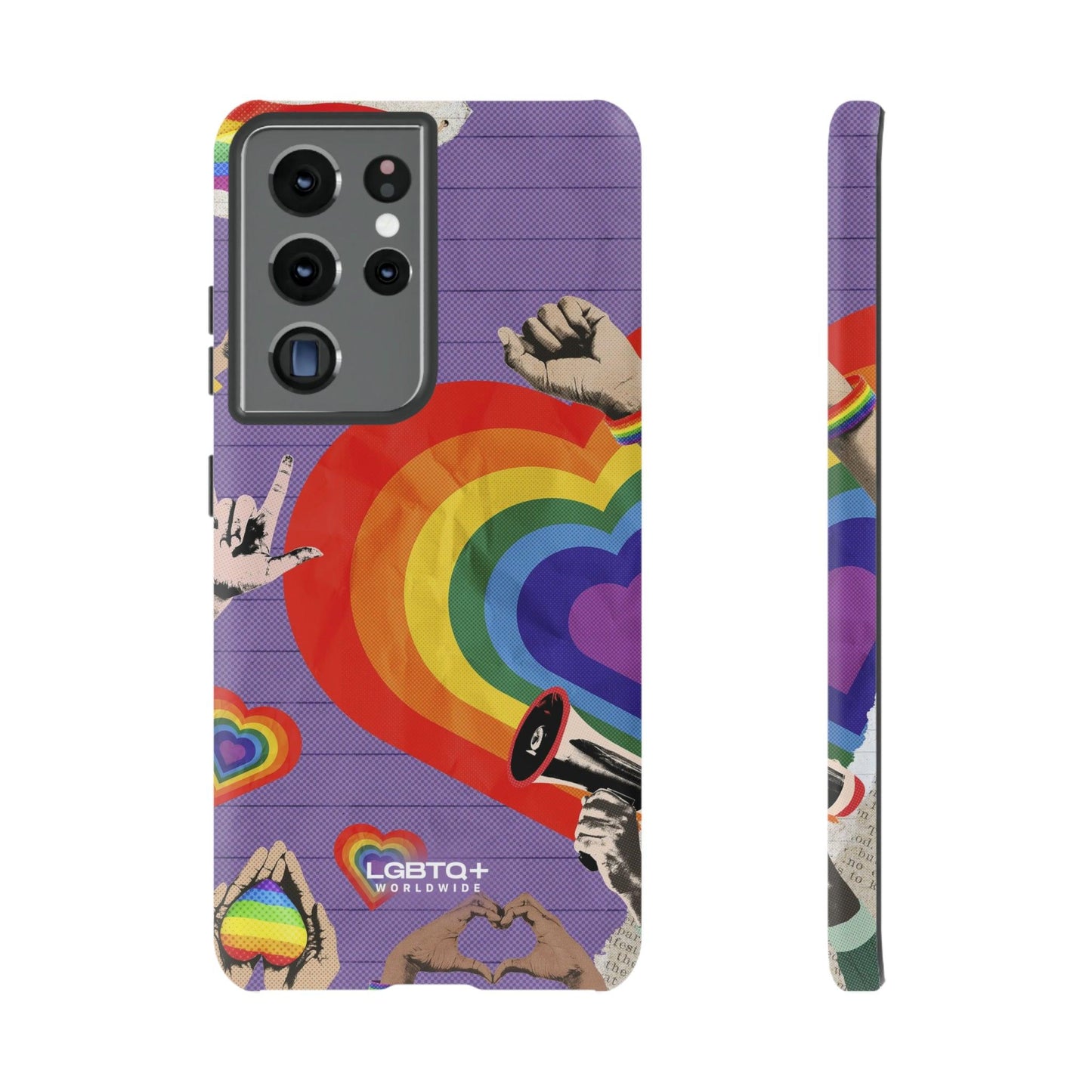 LGBTQWorldwide - ,,REGENBOGEN HERZ" Doppelgehäuse Handyhülle Accessories, Glossy, iPhone Cases, Matte, Phone accessory, Phone Cases, Samsung Cases, Thermo, Valentine's Day Picks lgbtq Bekleidung Accessoires unisex Zubehör